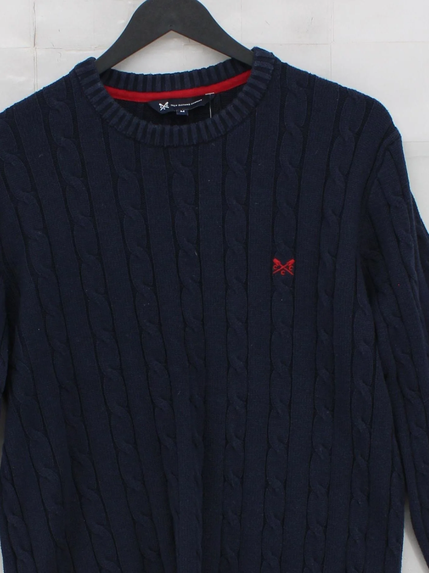 Crew Clothing Men's Jumper M Blue Cotton with Acrylic Crew Neck Pullover - Image 3