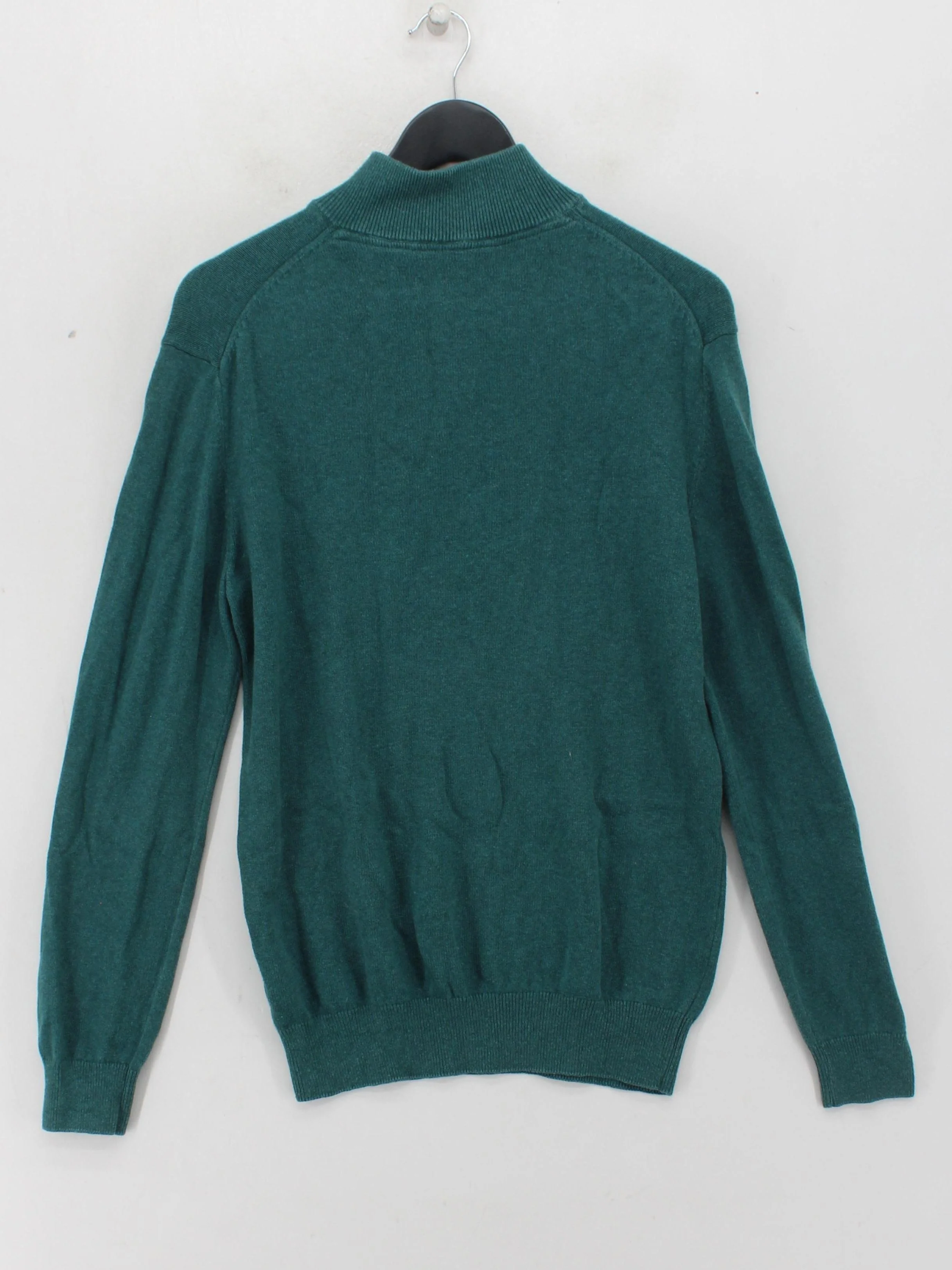 Crew Clothing Men's Jumper S Green Cotton with Cashmere Mock Neck Pullover - Image 2
