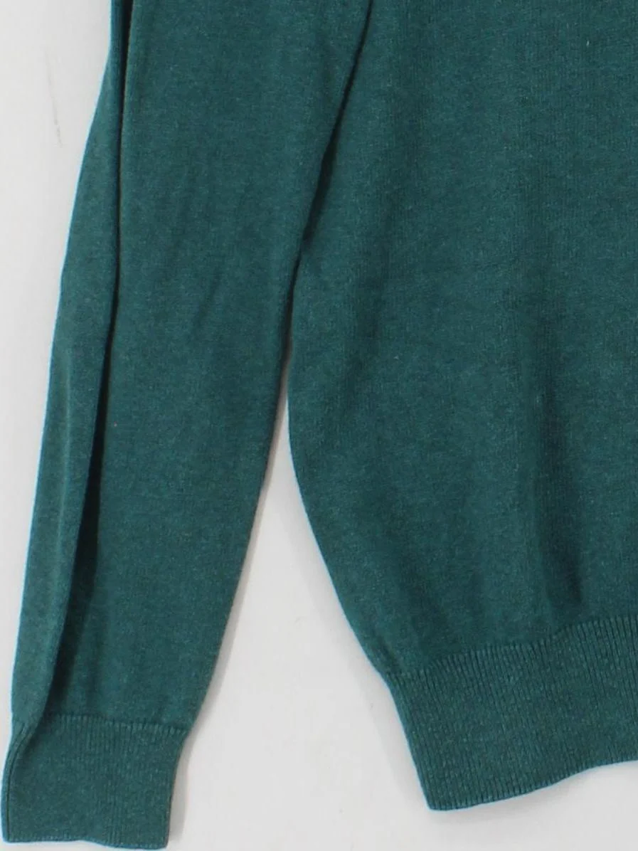 Crew Clothing Men's Jumper S Green Cotton with Cashmere Mock Neck Pullover - Image 4