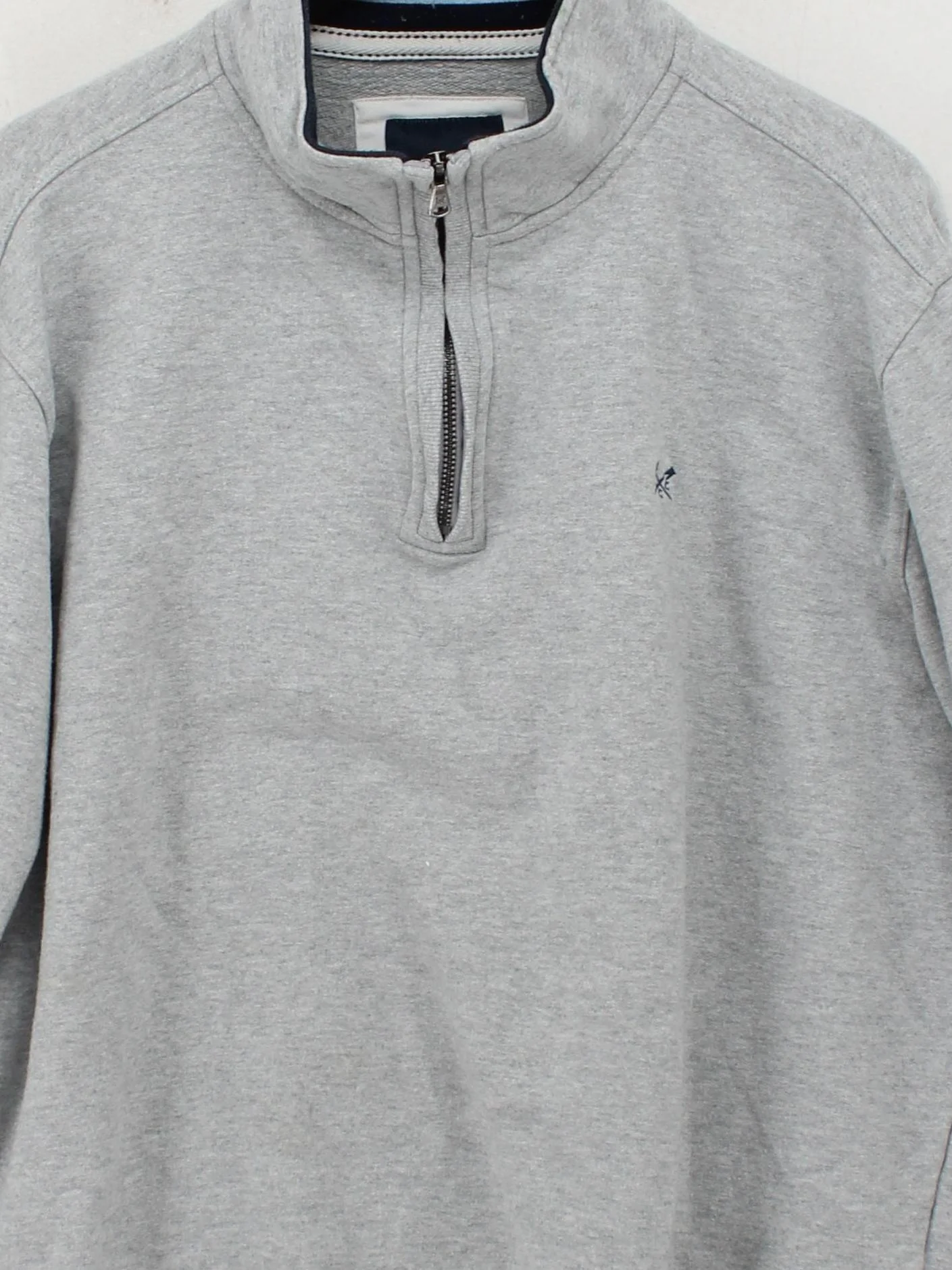 Crew Clothing Men's Jumper XL Grey Cotton with Polyester Mock Neck Pullover - Image 3