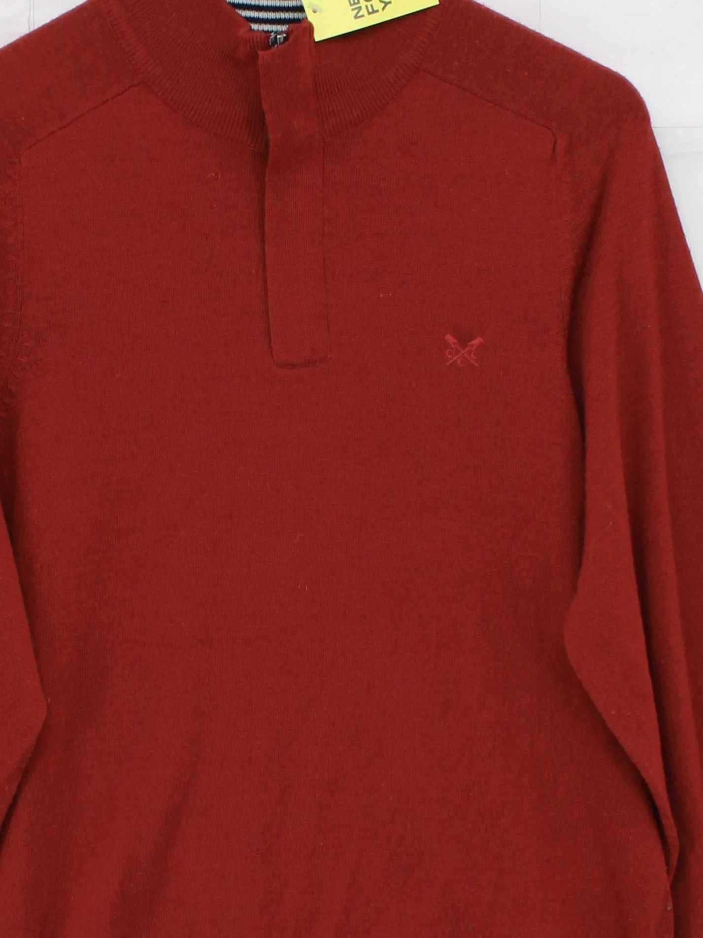 Crew Clothing Men's Jumper XL Red Wool with Acrylic Mock Neck Pullover - Image 3