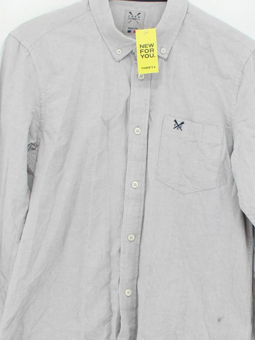 Crew Clothing Men's Shirt M Grey 100% Cotton Basic - Image 3