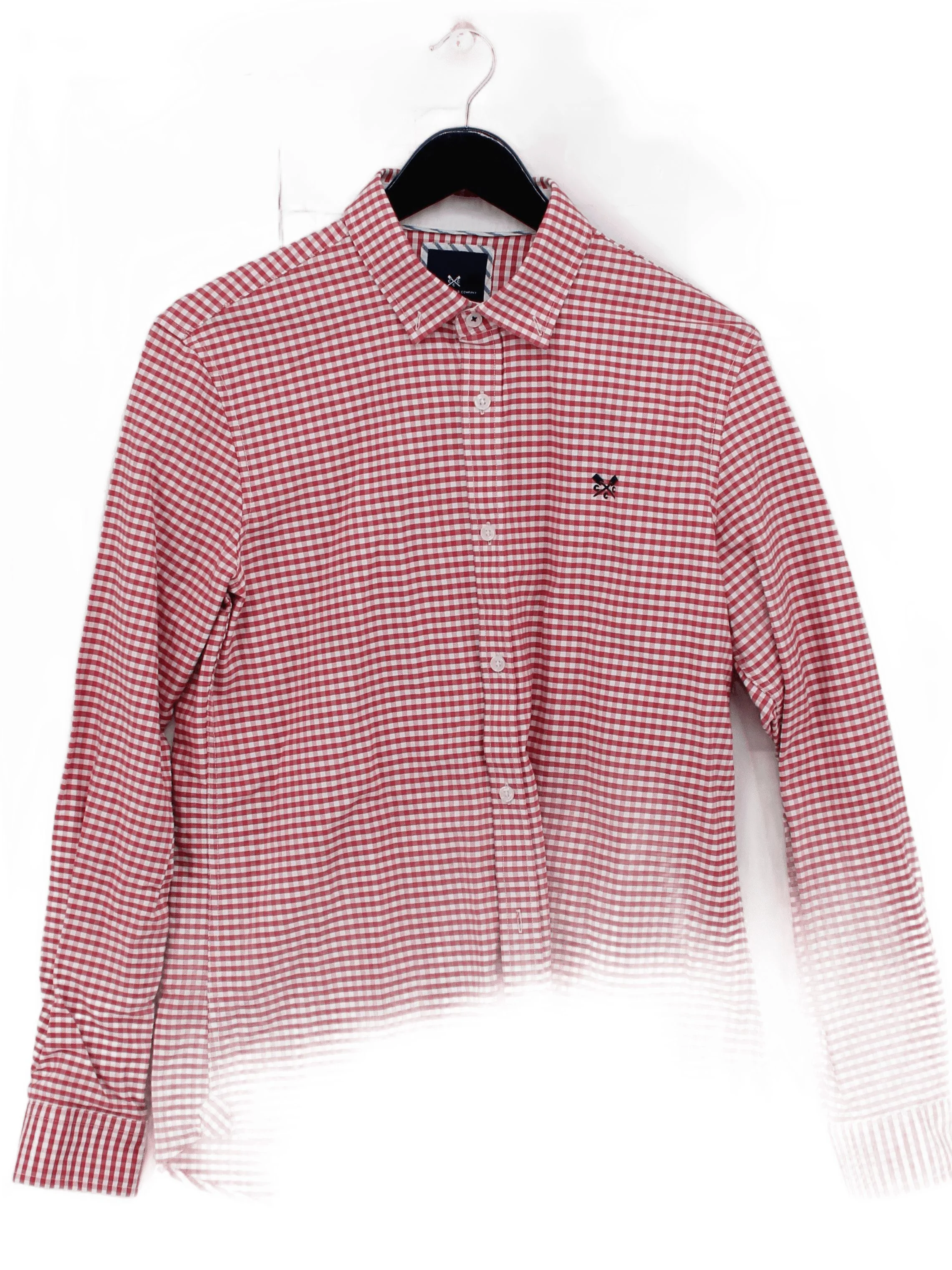 Crew Clothing Men's Shirt M Red Checkered 100% Cotton Basic