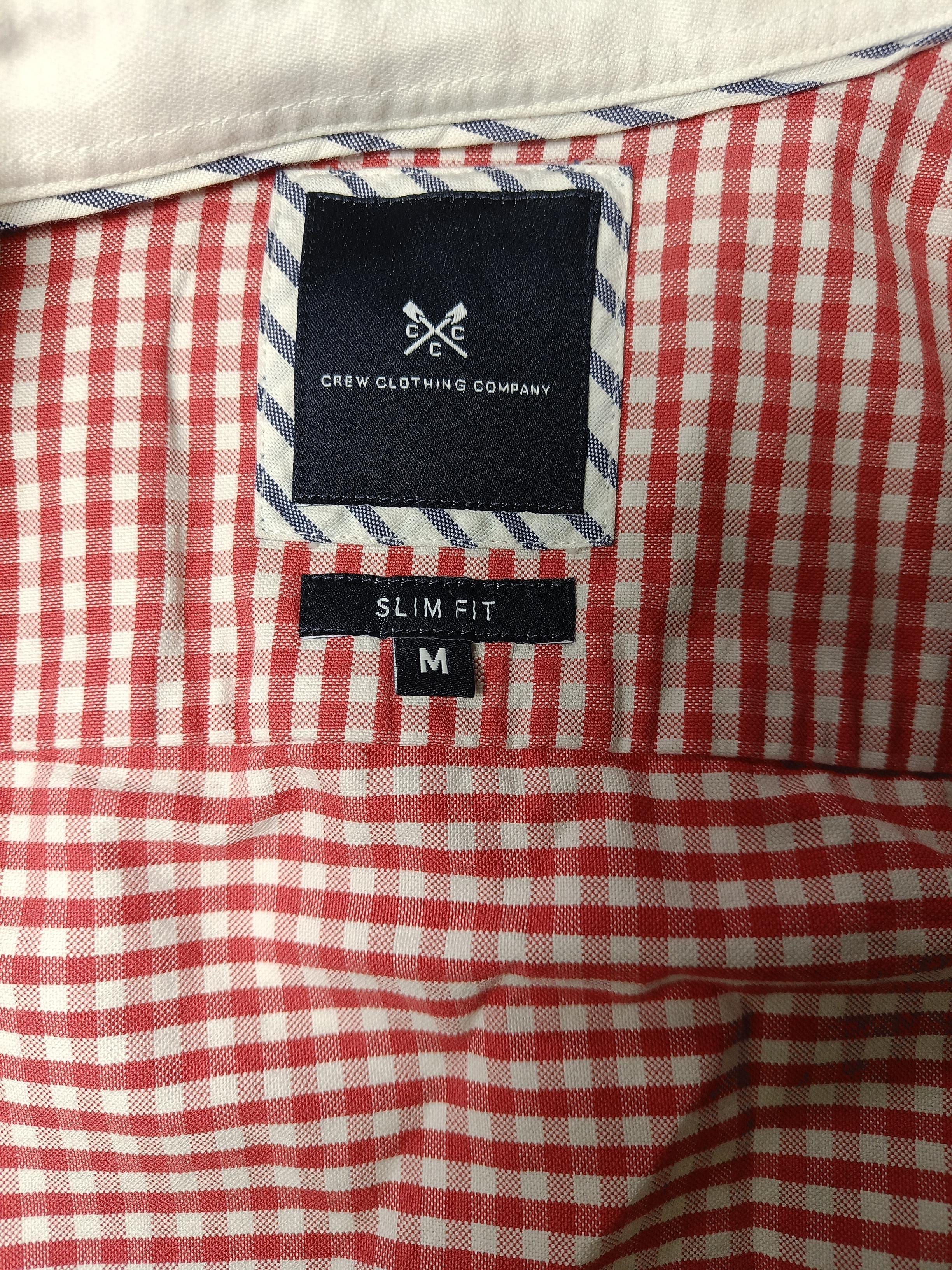 Crew Clothing Men's Shirt M Red Checkered 100% Cotton Basic - Image 5