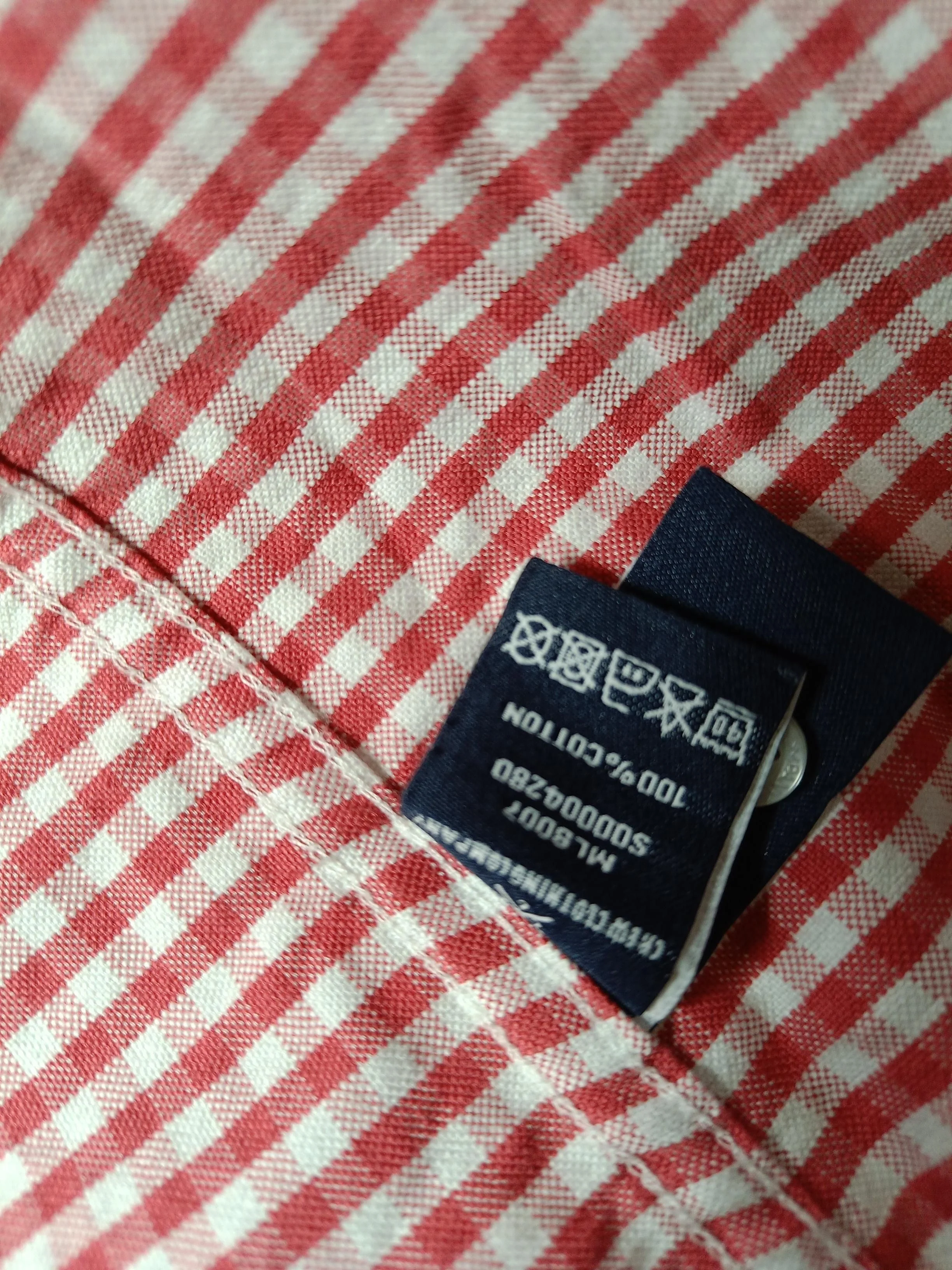Crew Clothing Men's Shirt M Red Checkered 100% Cotton Basic - Image 6