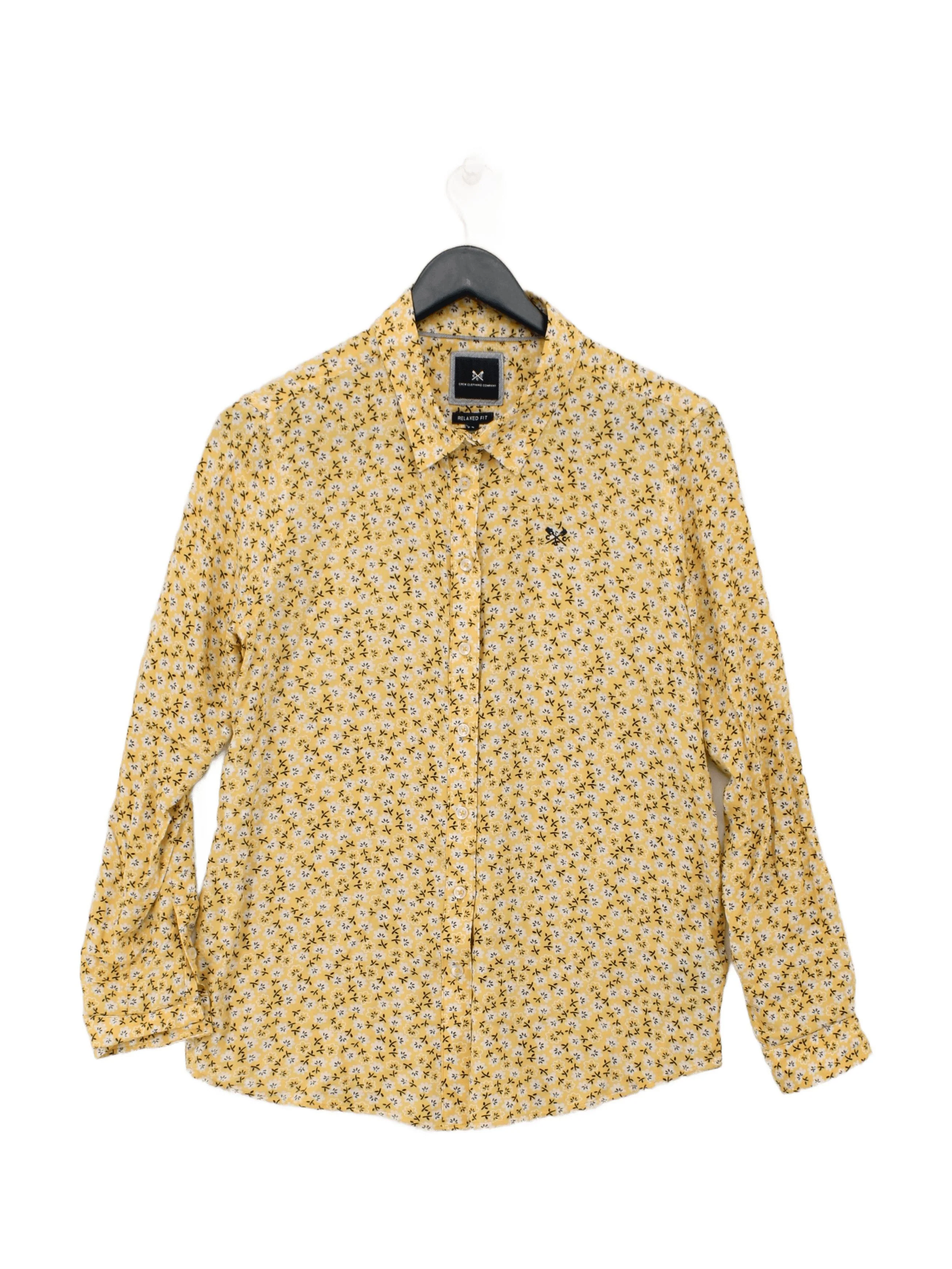 Crew Clothing Men's Shirt S Yellow Floral 100% Viscose Basic