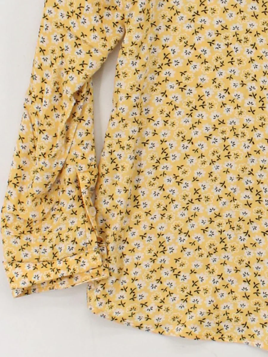 Crew Clothing Men's Shirt S Yellow Floral 100% Viscose Basic - Image 4