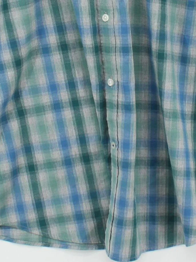 Crew Clothing Men's Shirt XL Blue Checkered 100% Cotton Basic - Image 4