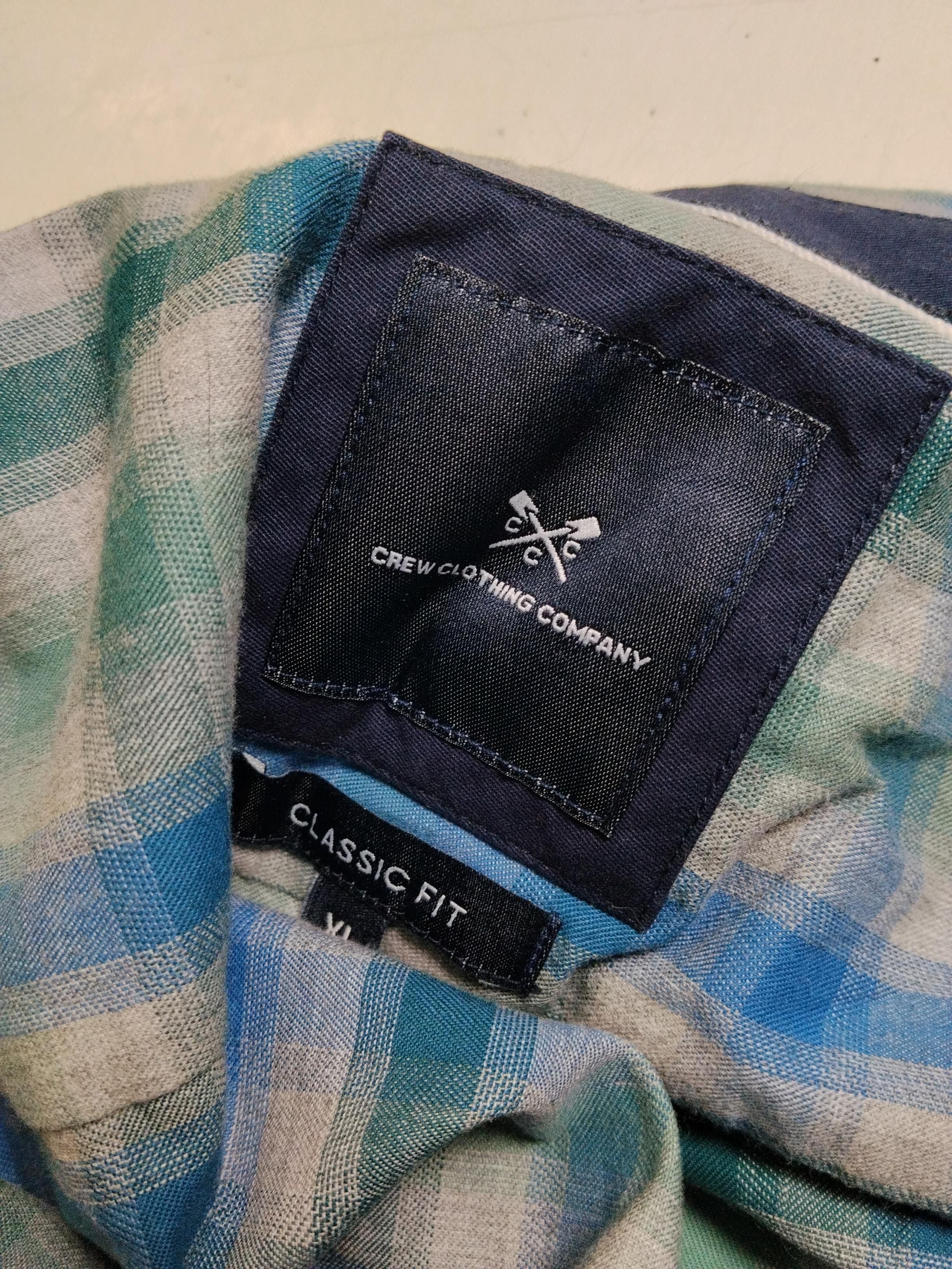 Crew Clothing Men's Shirt XL Blue Checkered 100% Cotton Basic - Image 5