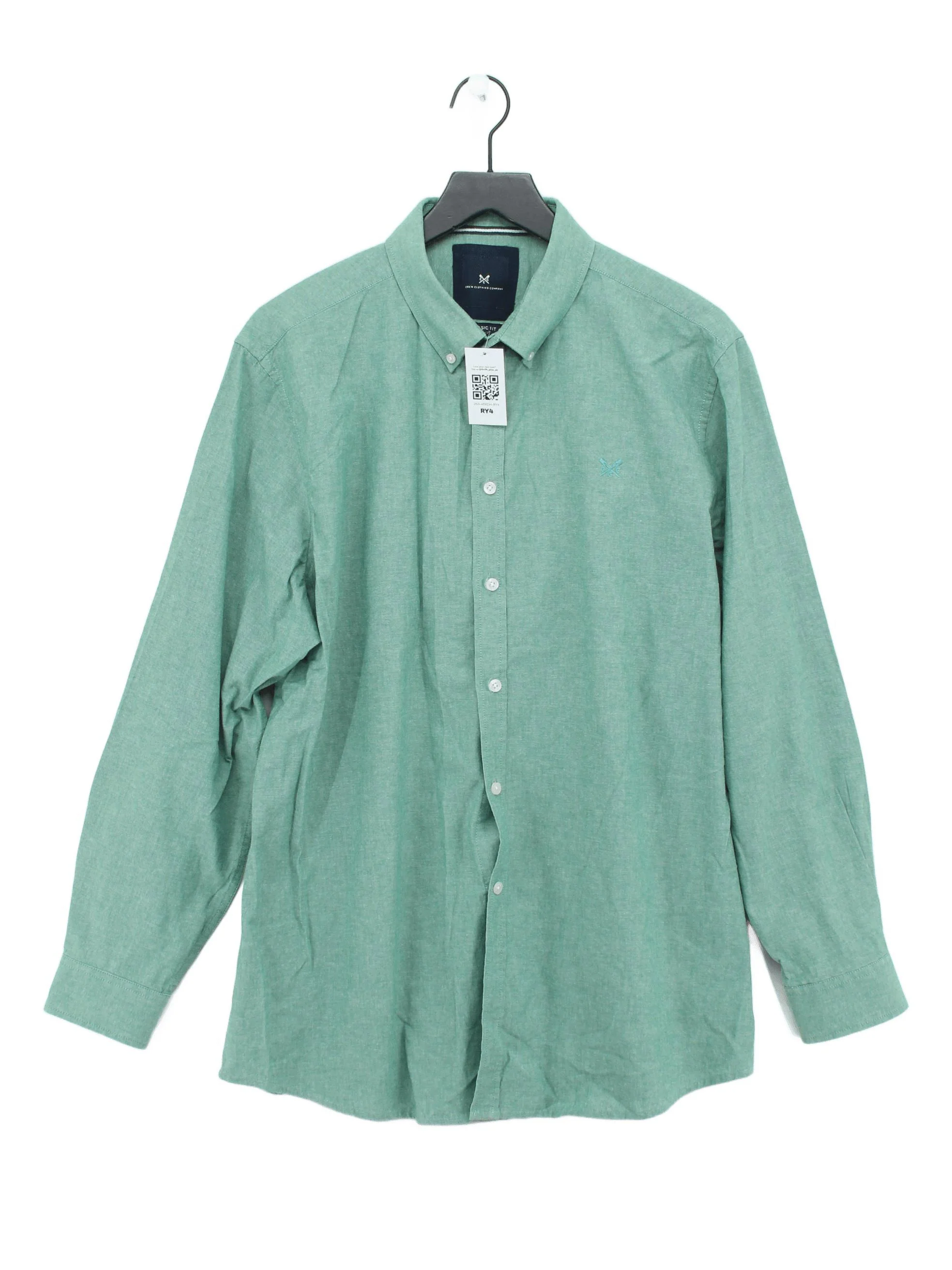Crew Clothing Men's Shirt XXL Green 100% Cotton Basic