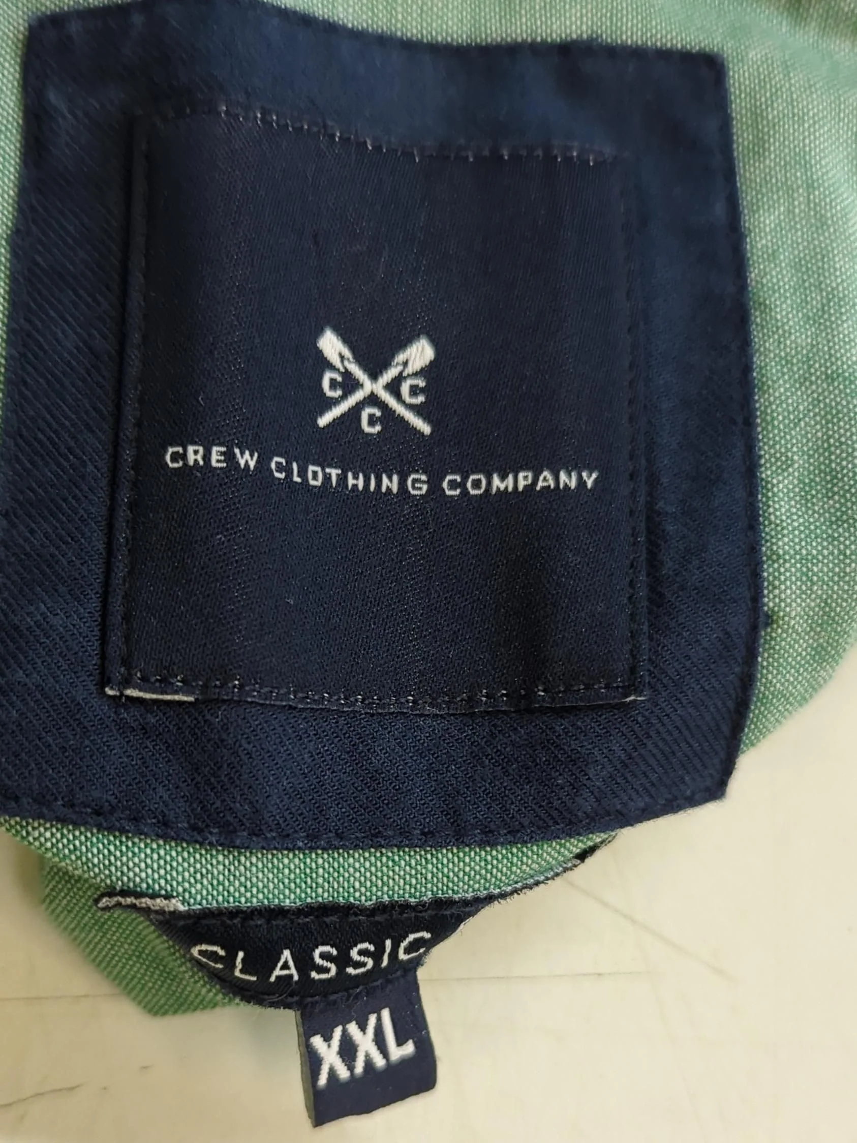 Crew Clothing Men's Shirt XXL Green 100% Cotton Basic - Image 5