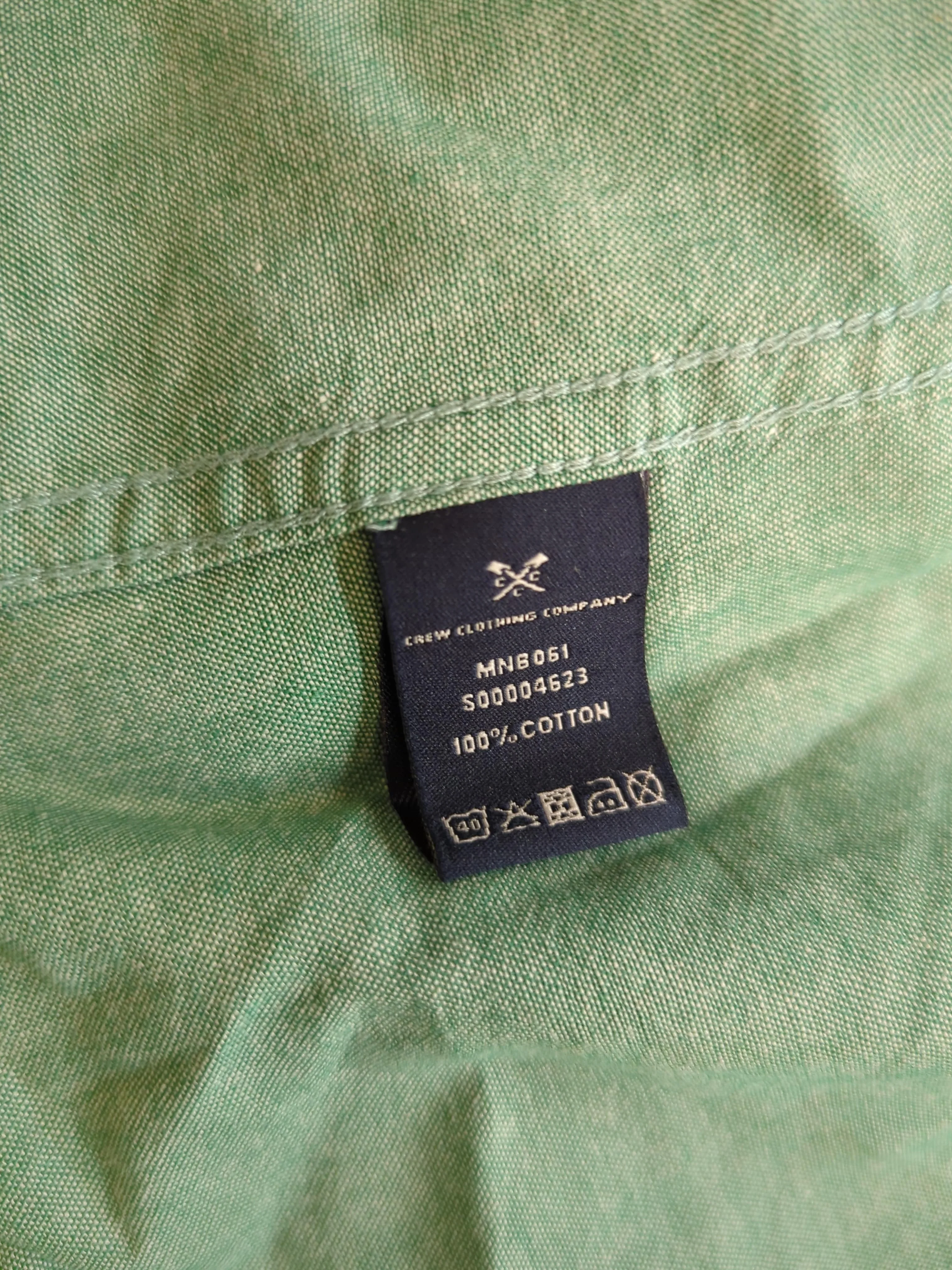 Crew Clothing Men's Shirt XXL Green 100% Cotton Basic - Image 6