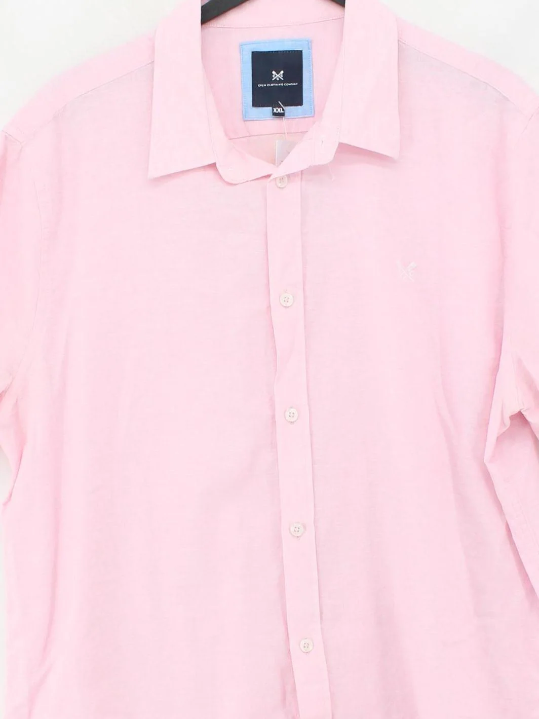Crew Clothing Men's Shirt XXL Pink Linen with Cotton Basic - Image 3