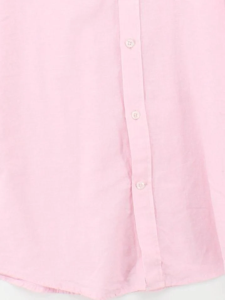 Crew Clothing Men's Shirt XXL Pink Linen with Cotton Basic - Image 4