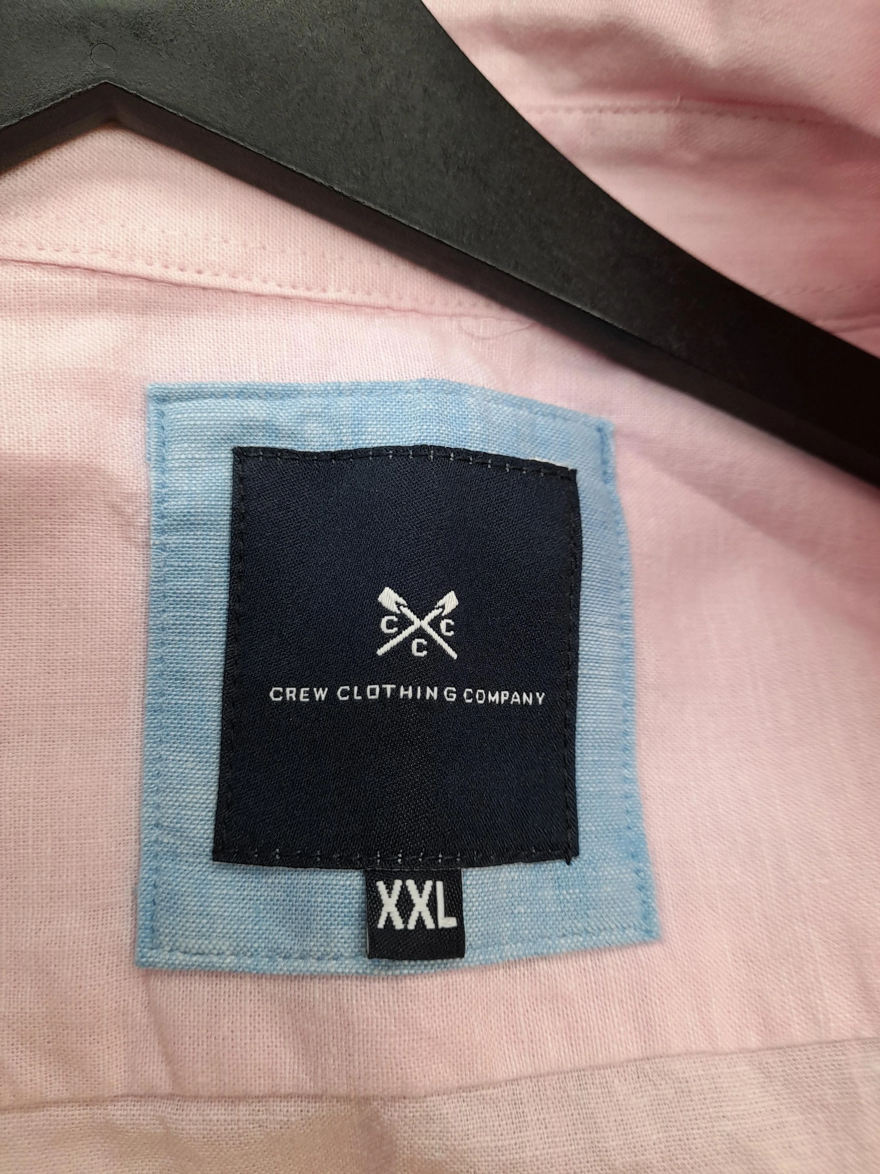 Crew Clothing Men's Shirt XXL Pink Linen with Cotton Basic - Image 5