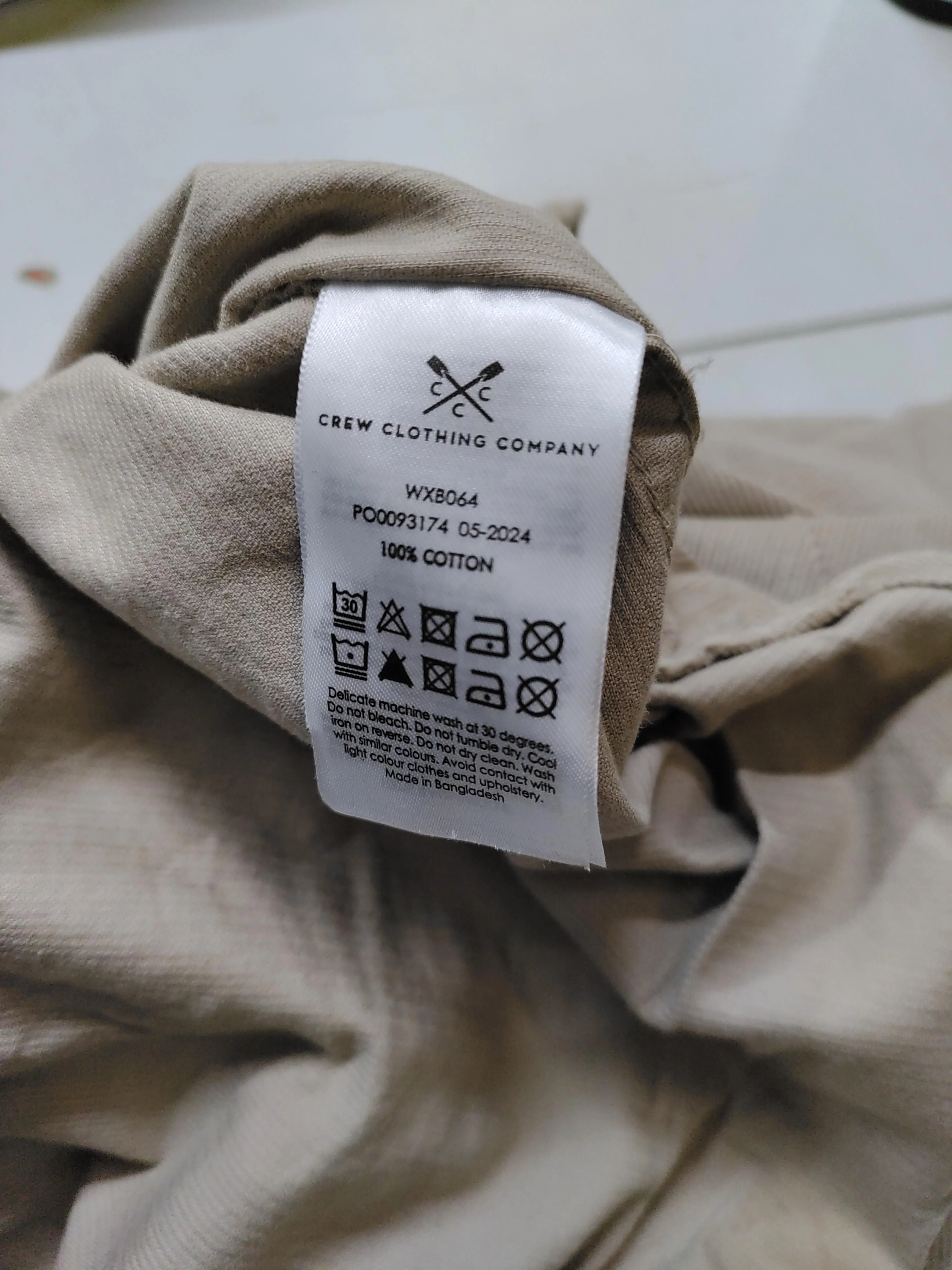 Crew Clothing Men's Shirt XXL Tan 100% Cotton Basic New with tags - Image 6