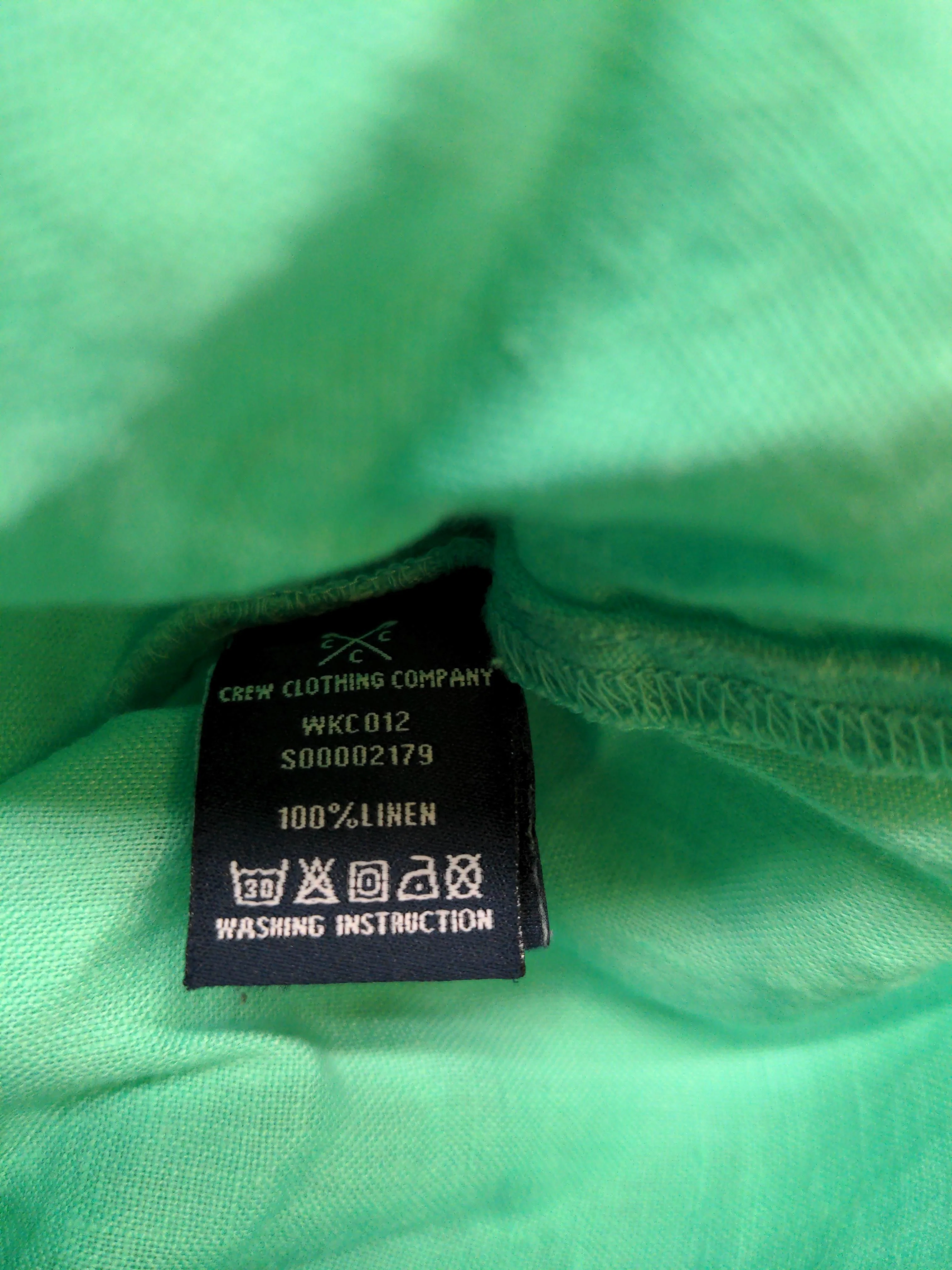 Crew Clothing Women's Blouse UK 12 Green 100% Linen 3/4 Sleeve V-Neck Basic - Image 6