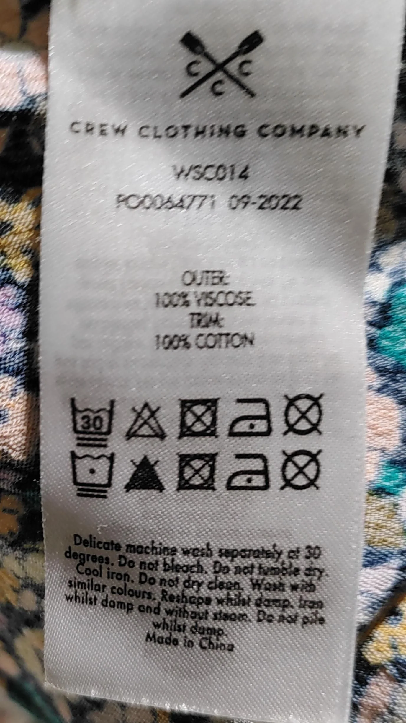 Crew Clothing Women's Blouse UK 12 Multi Viscose with Cotton Basic - Image 6
