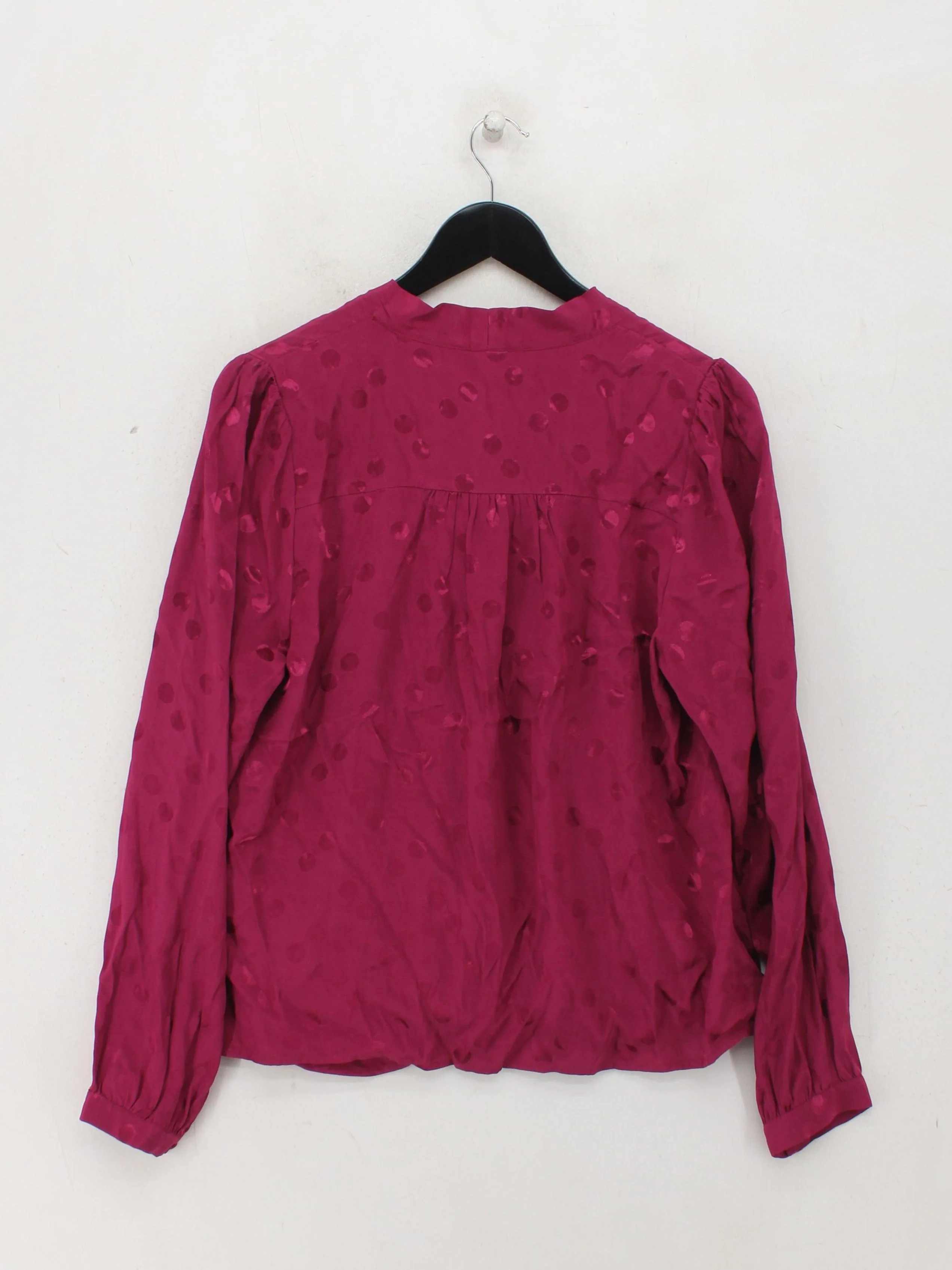 Crew Clothing Women's Blouse UK 12 Red 100% Viscose Long Sleeve V-Neck Basic - Image 2