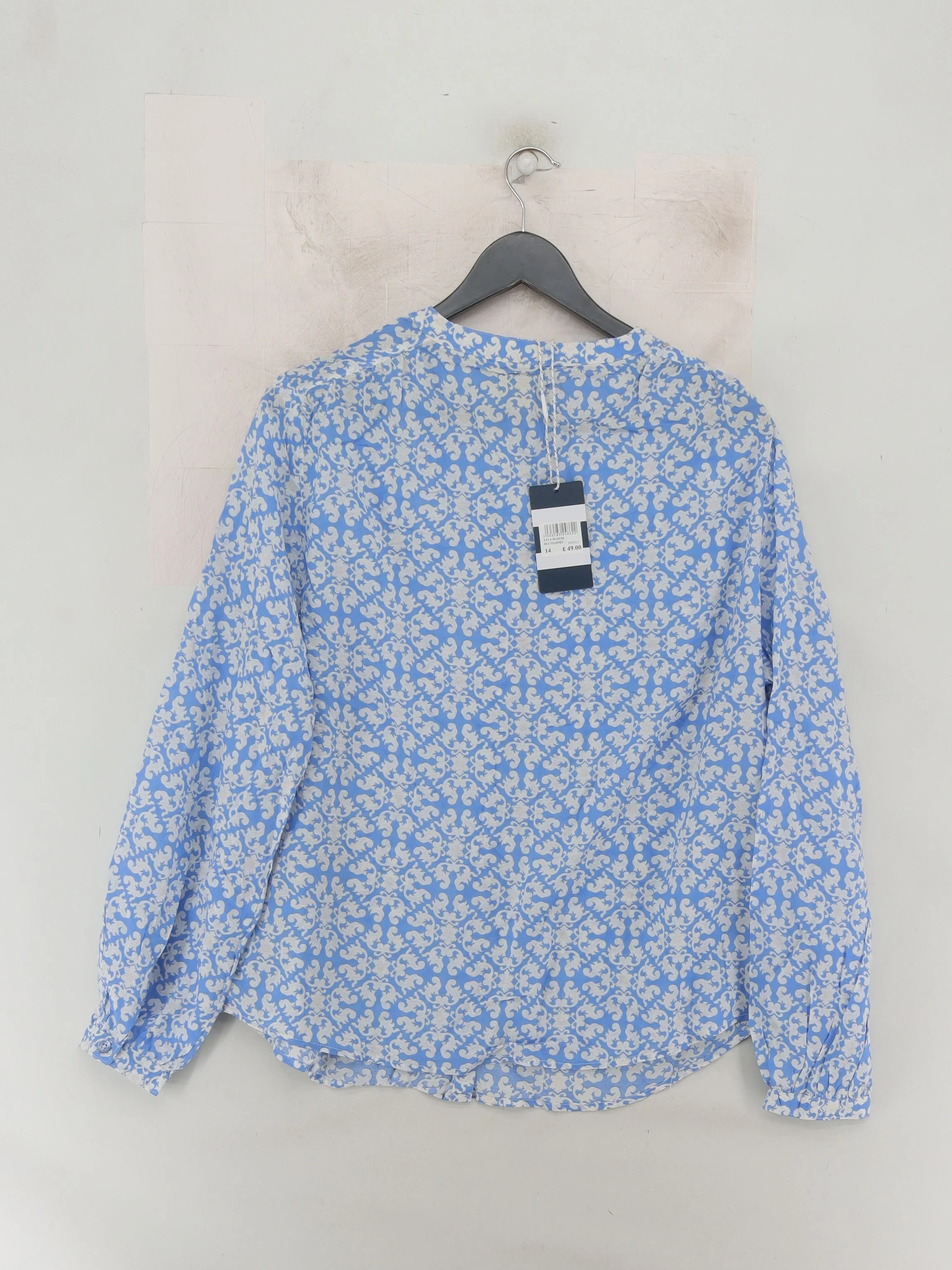 Crew Clothing Women's Blouse UK 14 Blue Cotton with Viscose Basic New with tags - Image 2