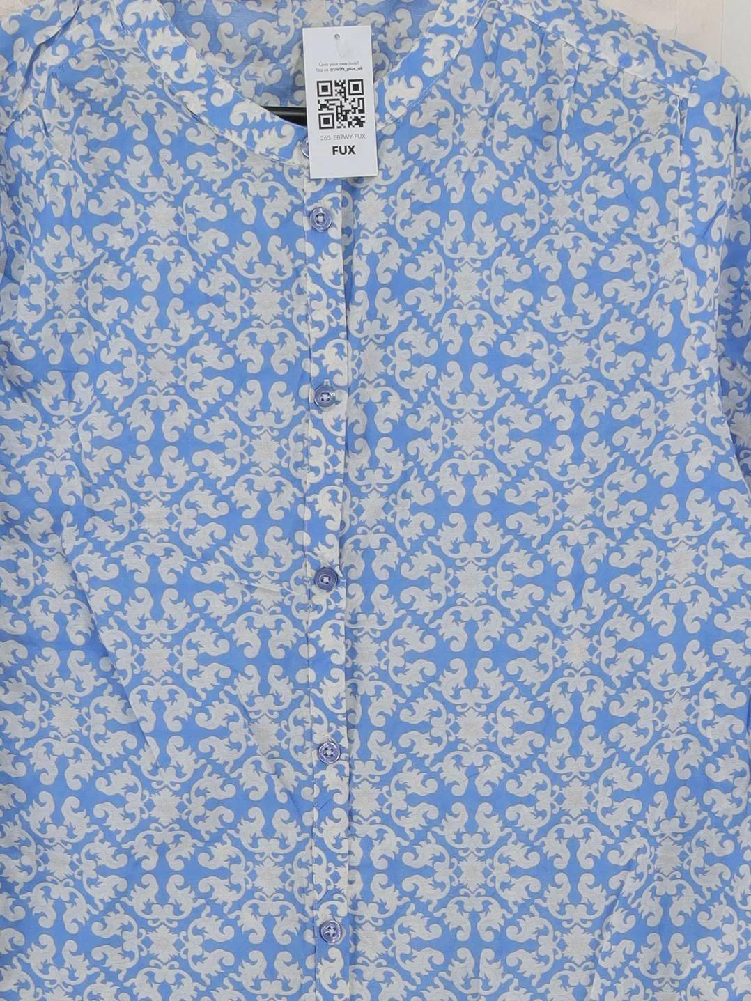 Crew Clothing Women's Blouse UK 14 Blue Cotton with Viscose Basic New with tags - Image 3