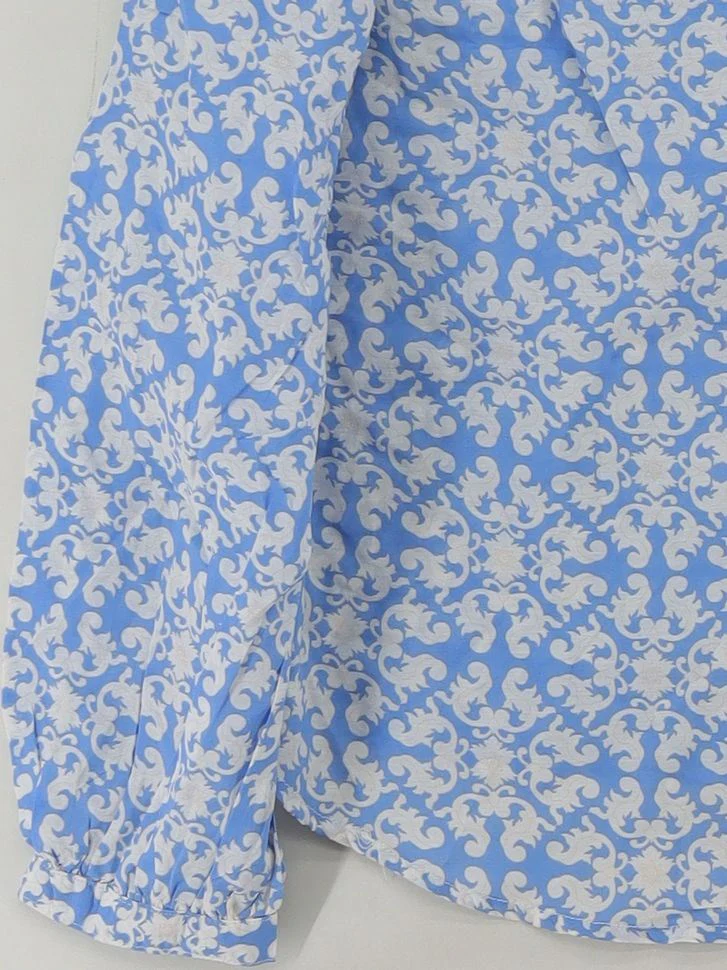 Crew Clothing Women's Blouse UK 14 Blue Cotton with Viscose Basic New with tags - Image 4