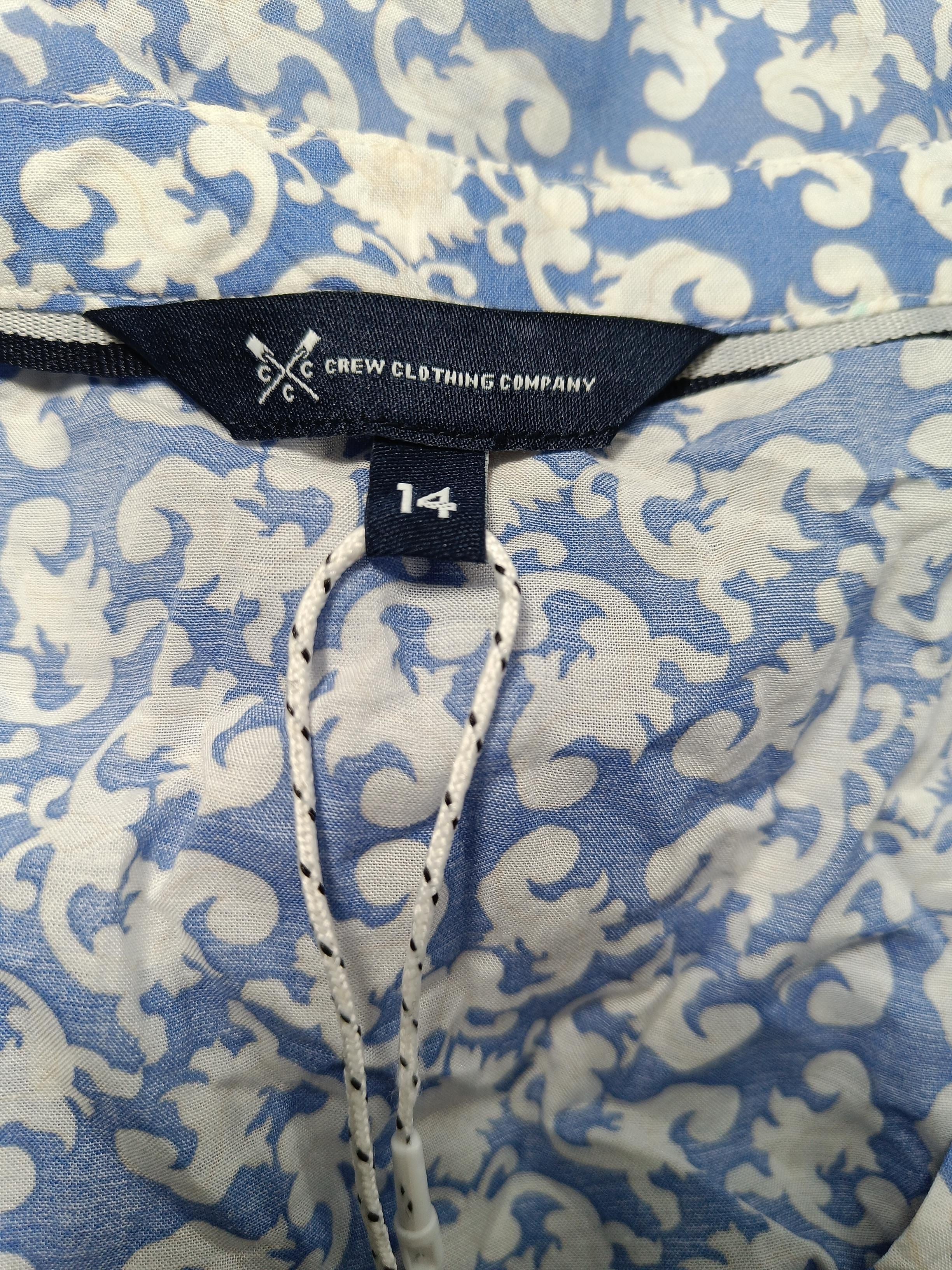 Crew Clothing Women's Blouse UK 14 Blue Cotton with Viscose Basic New with tags - Image 5
