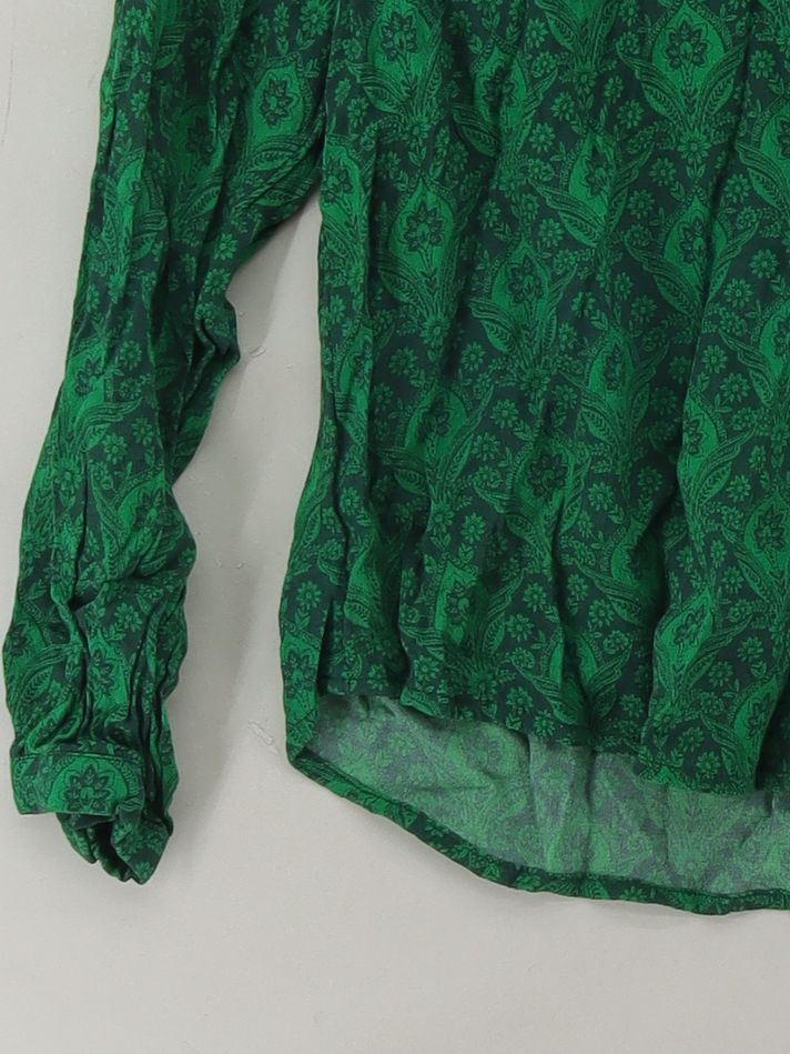 Crew Clothing Women's Blouse UK 16 Green 100% Viscose Long Sleeve V-Neck Basic - Image 4