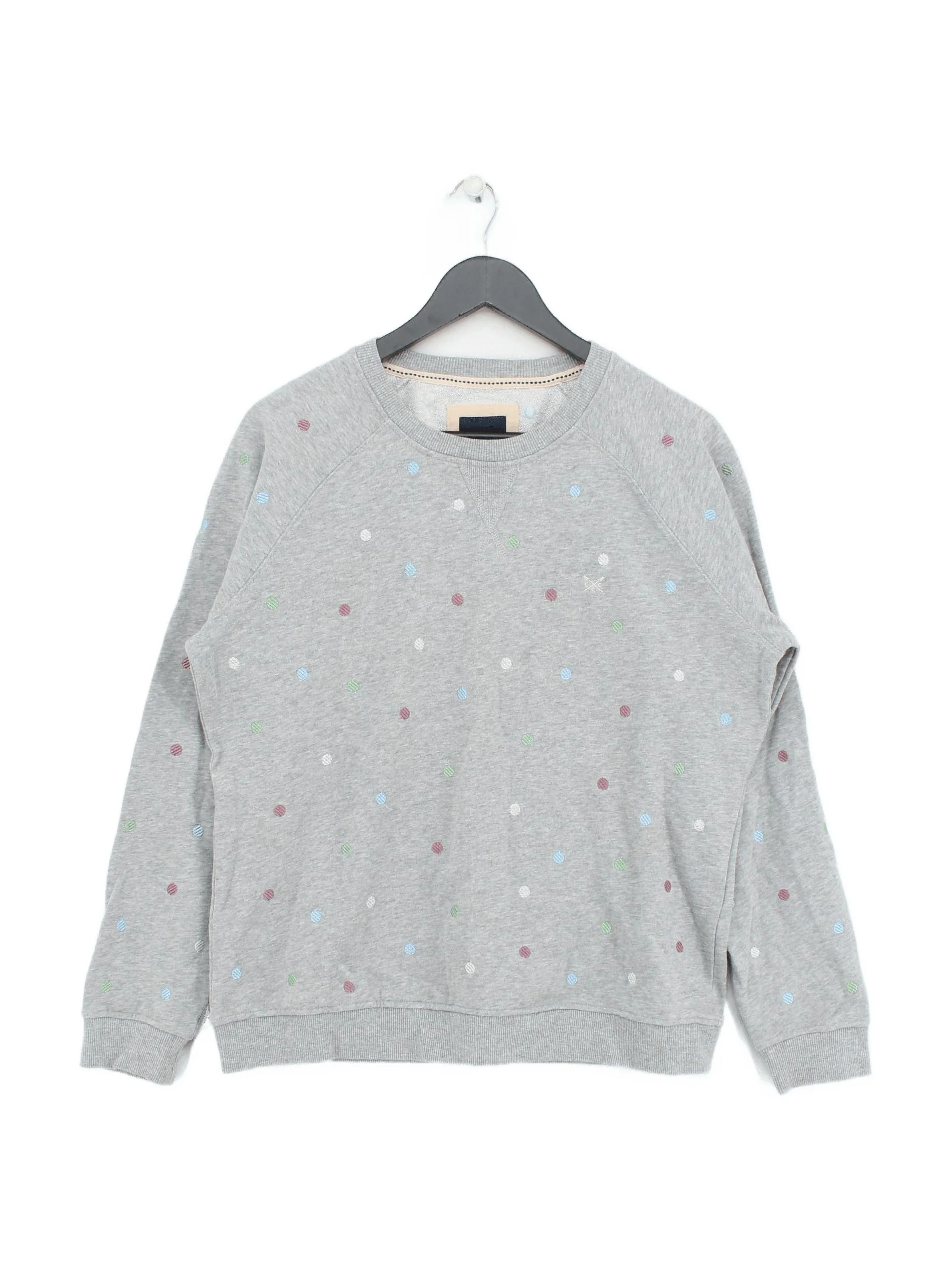 Crew Clothing Women's Hoodie UK 14 Grey Polkadot 100% Cotton Pullover