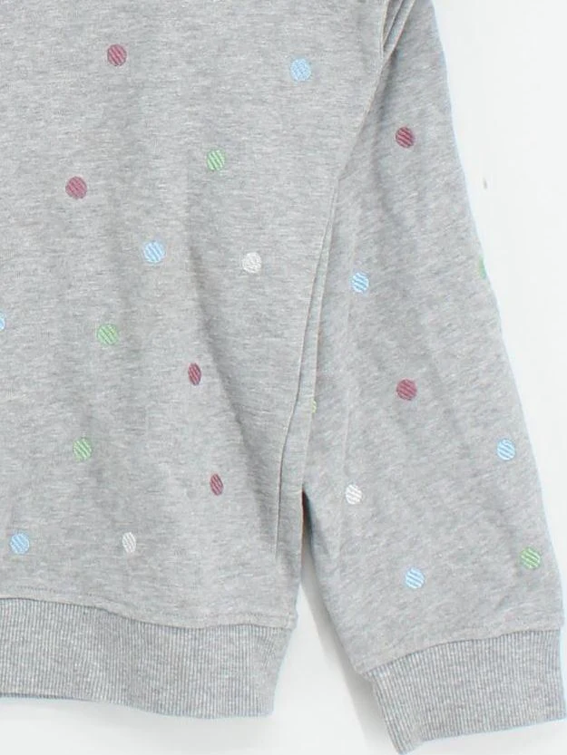 Crew Clothing Women's Hoodie UK 14 Grey Polkadot 100% Cotton Pullover - Image 4