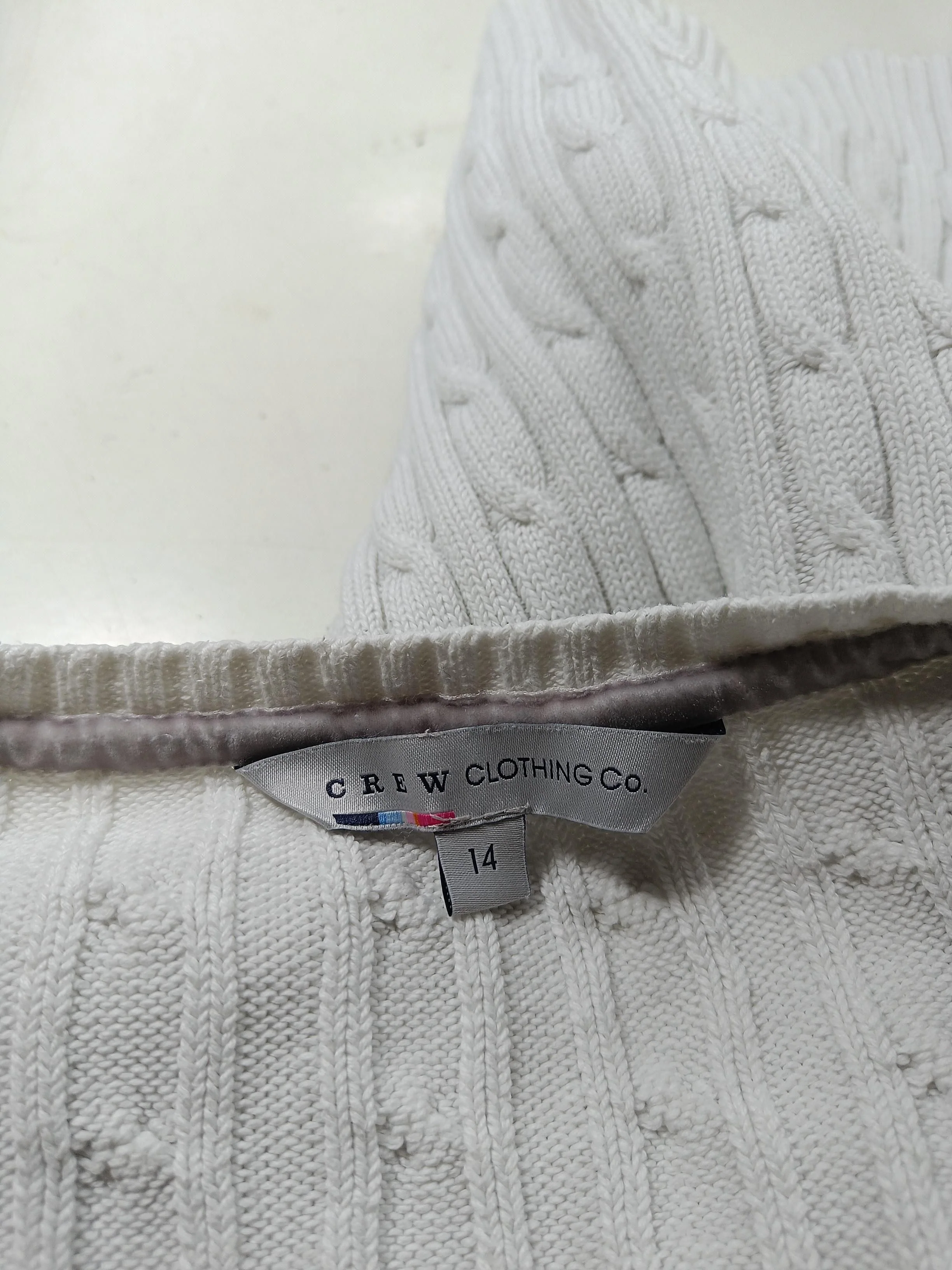 Crew Clothing Women's Jumper L White 100% Wool V-Neck Pullover - Image 5