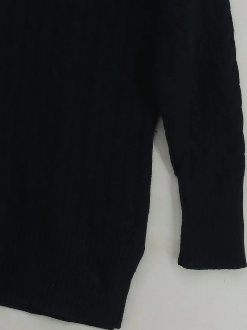 Crew Clothing Women's Jumper UK 10 Black Cotton with Nylon, Wool V-Neck Pullover - Image 4