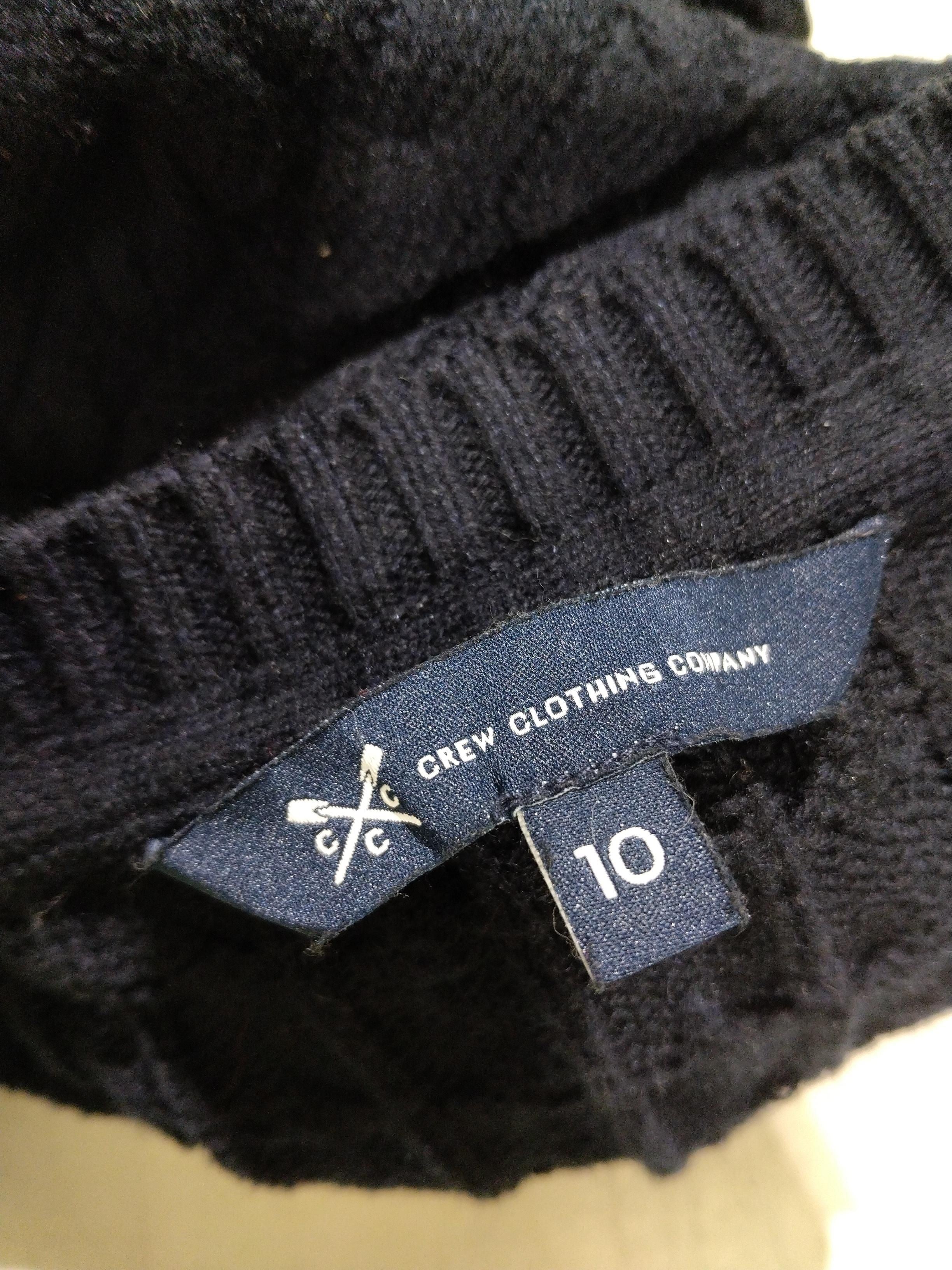 Crew Clothing Women's Jumper UK 10 Black Cotton with Nylon, Wool V-Neck Pullover - Image 5