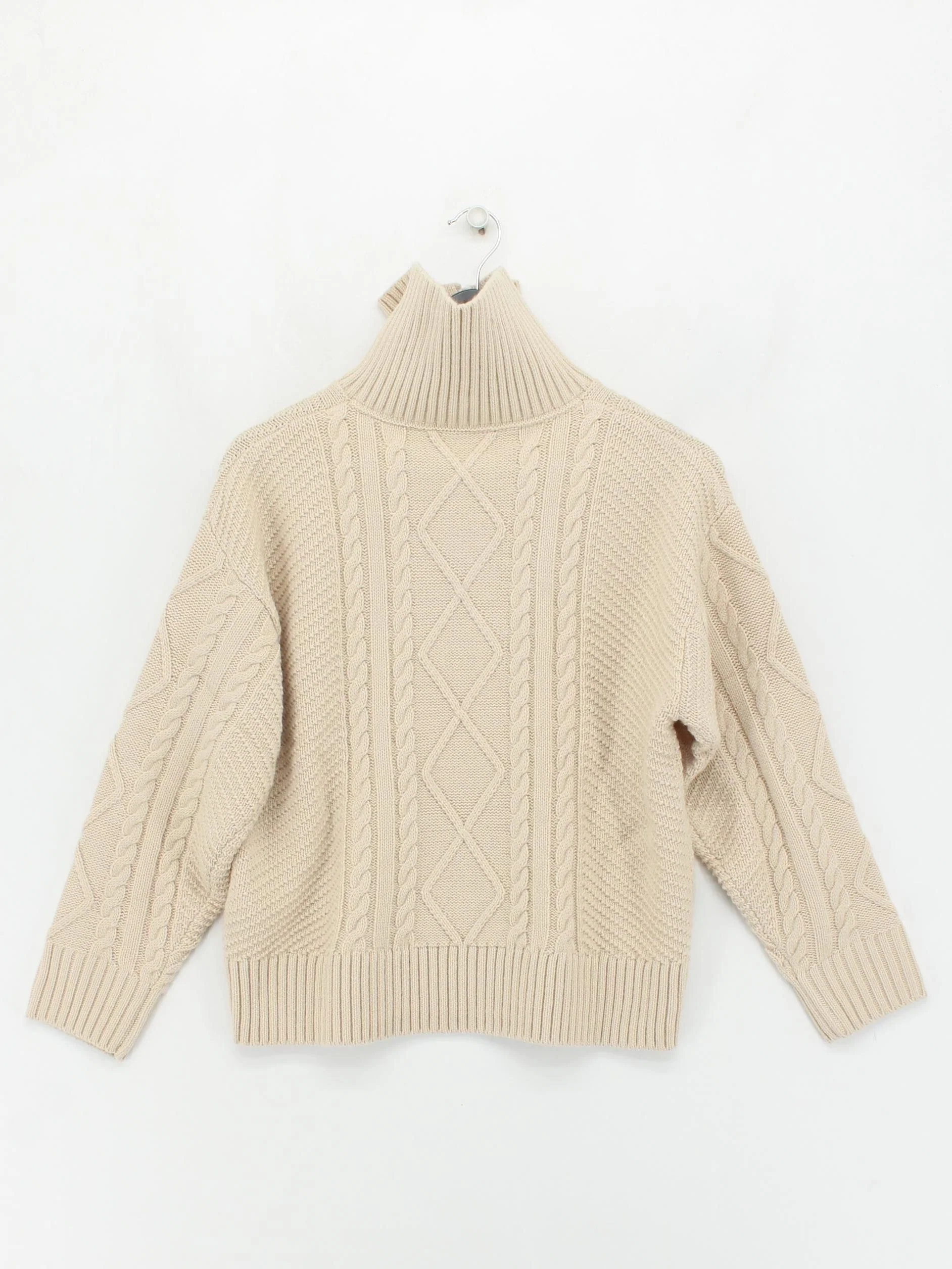 Crew Clothing Women's Jumper UK 10 Cream Acrylic with Wool High Neck Pullover - Image 2
