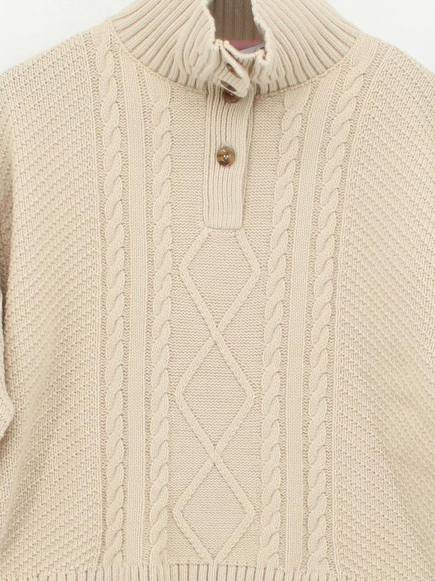 Crew Clothing Women's Jumper UK 10 Cream Acrylic with Wool High Neck Pullover - Image 3