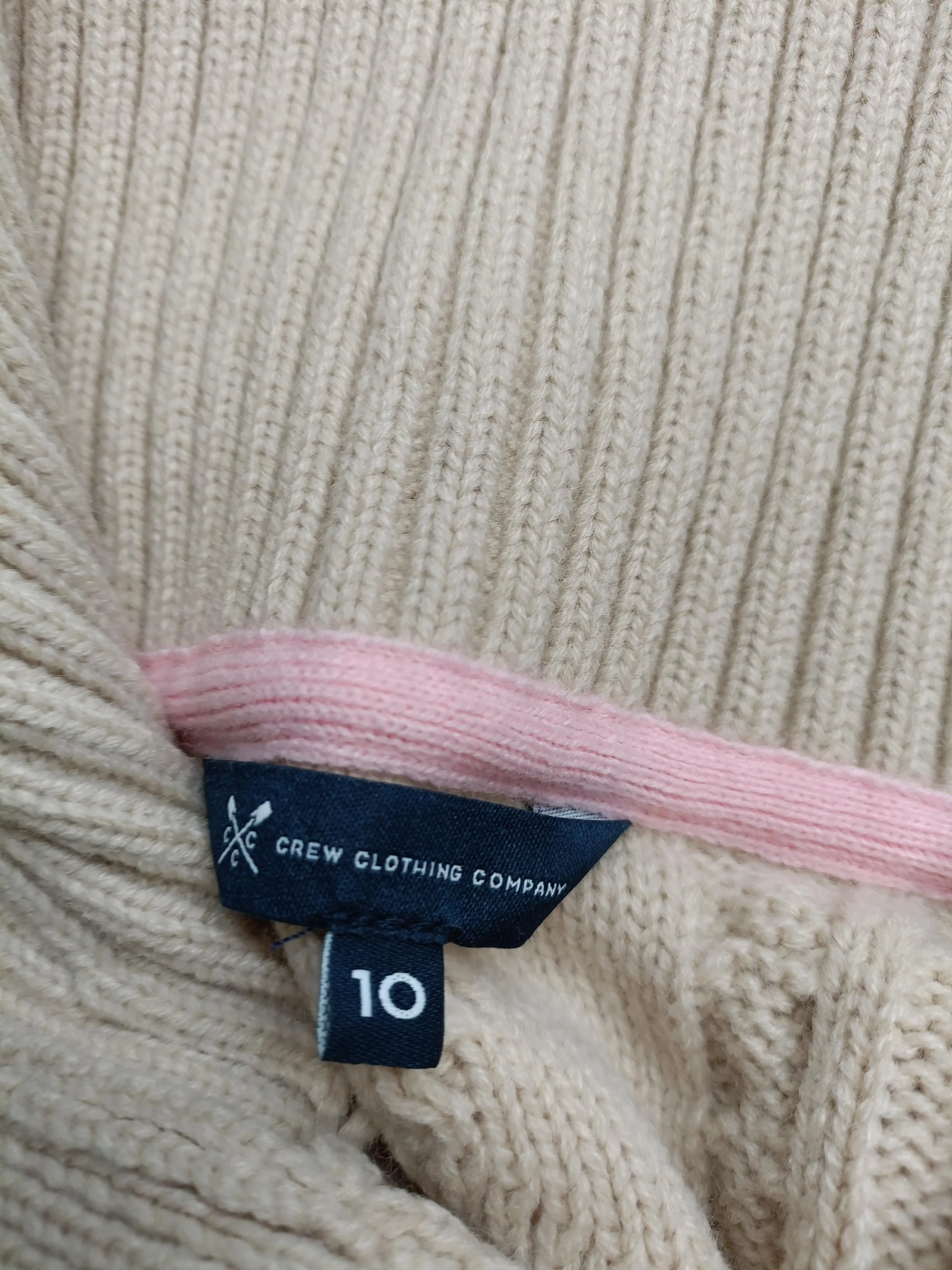 Crew Clothing Women's Jumper UK 10 Cream Acrylic with Wool High Neck Pullover - Image 5