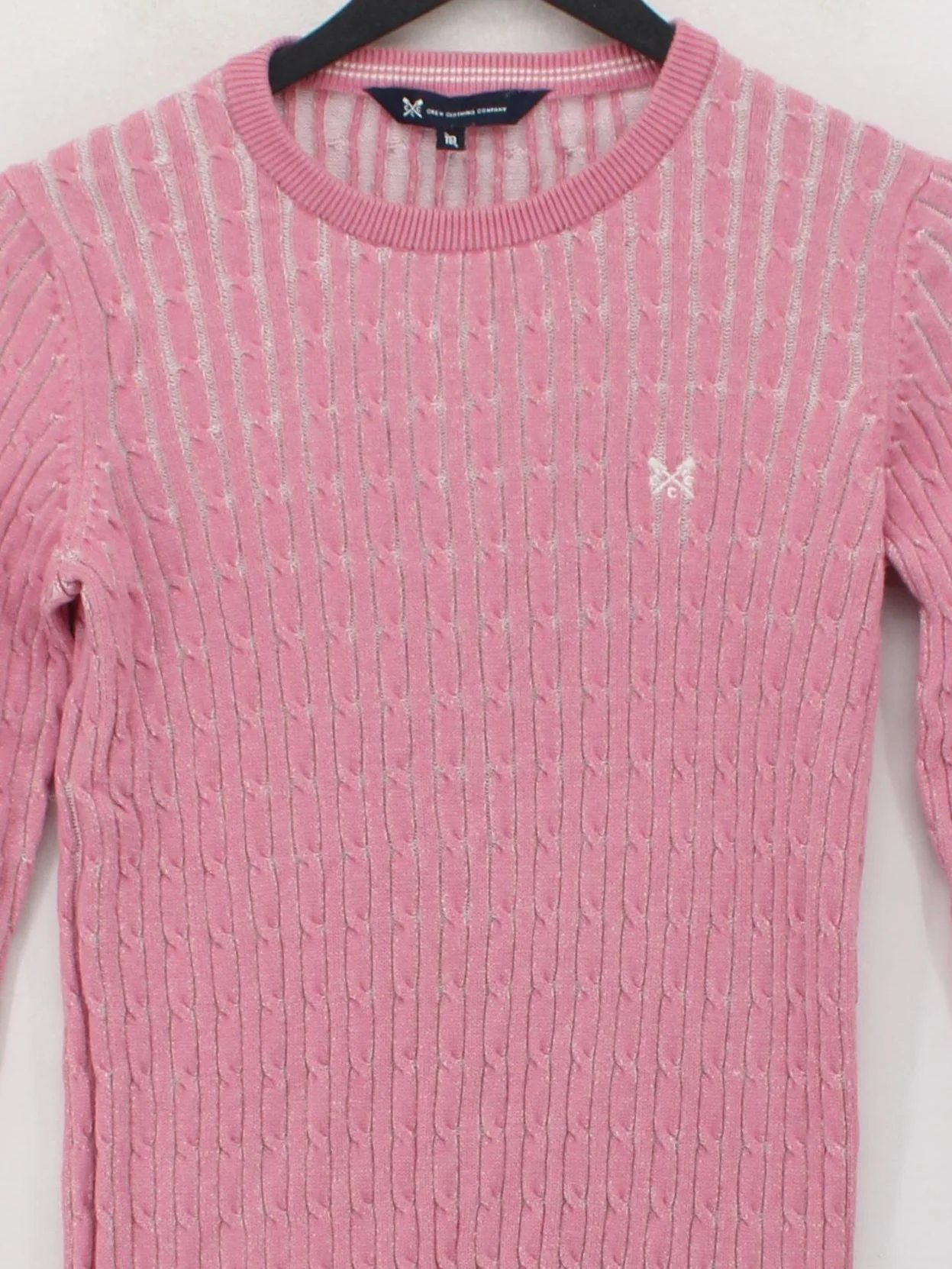 Crew Clothing Women's Jumper UK 10 Pink Cotton with Cashmere Pullover - Image 3