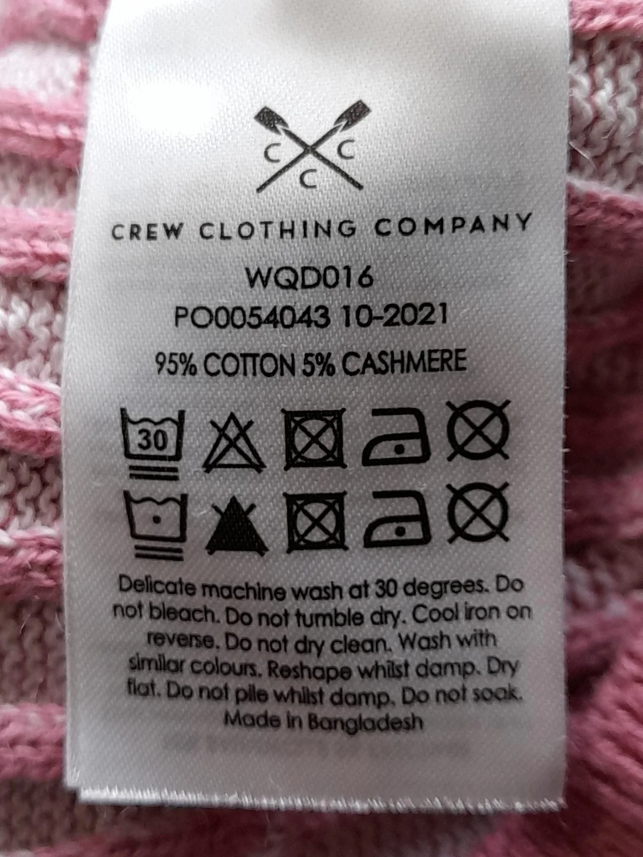 Crew Clothing Women's Jumper UK 10 Pink Cotton with Cashmere Pullover - Image 6