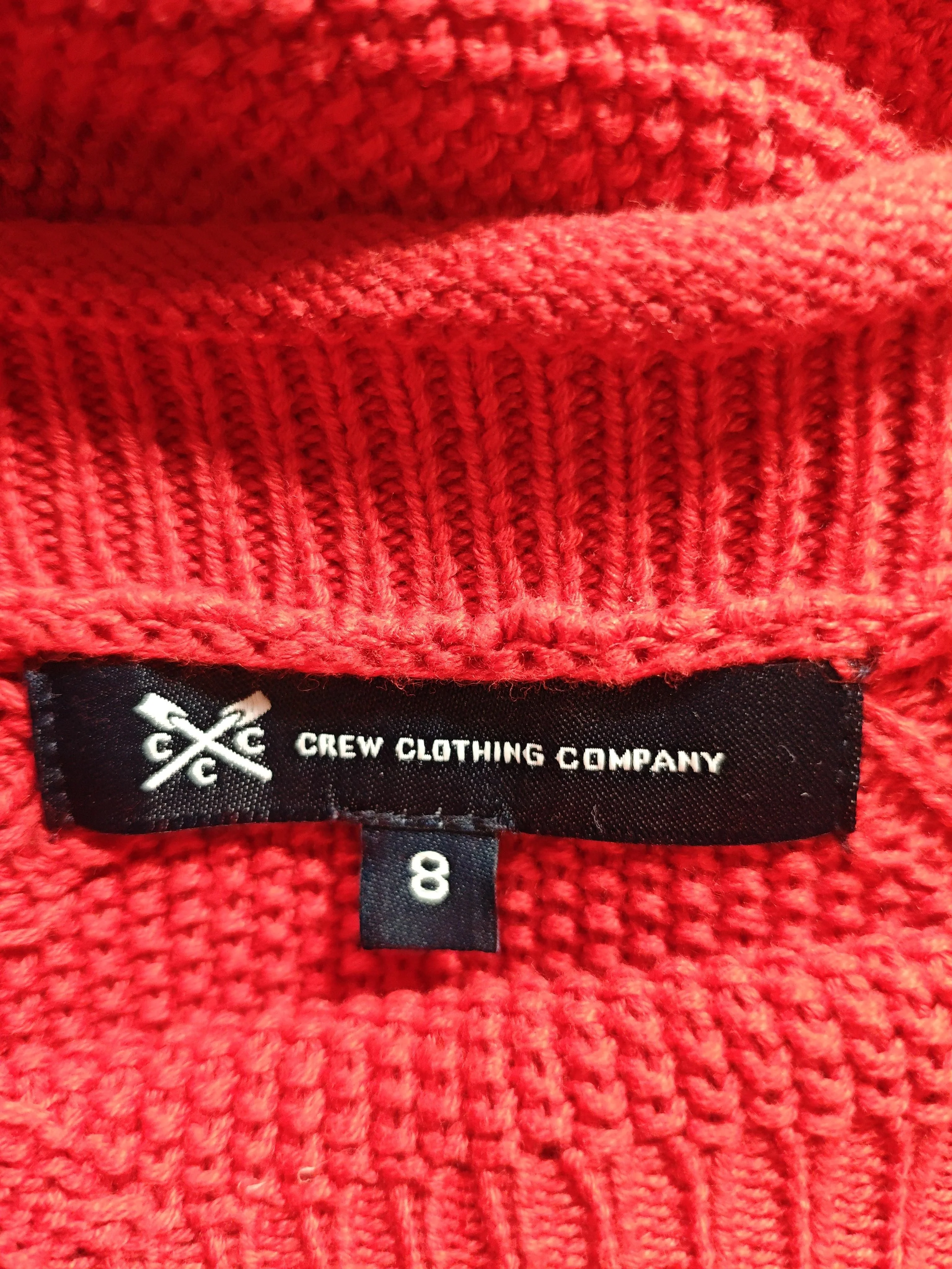 Crew Clothing Women's Jumper UK 8 Red Cotton with Acrylic Round Neck Pullover - Image 5