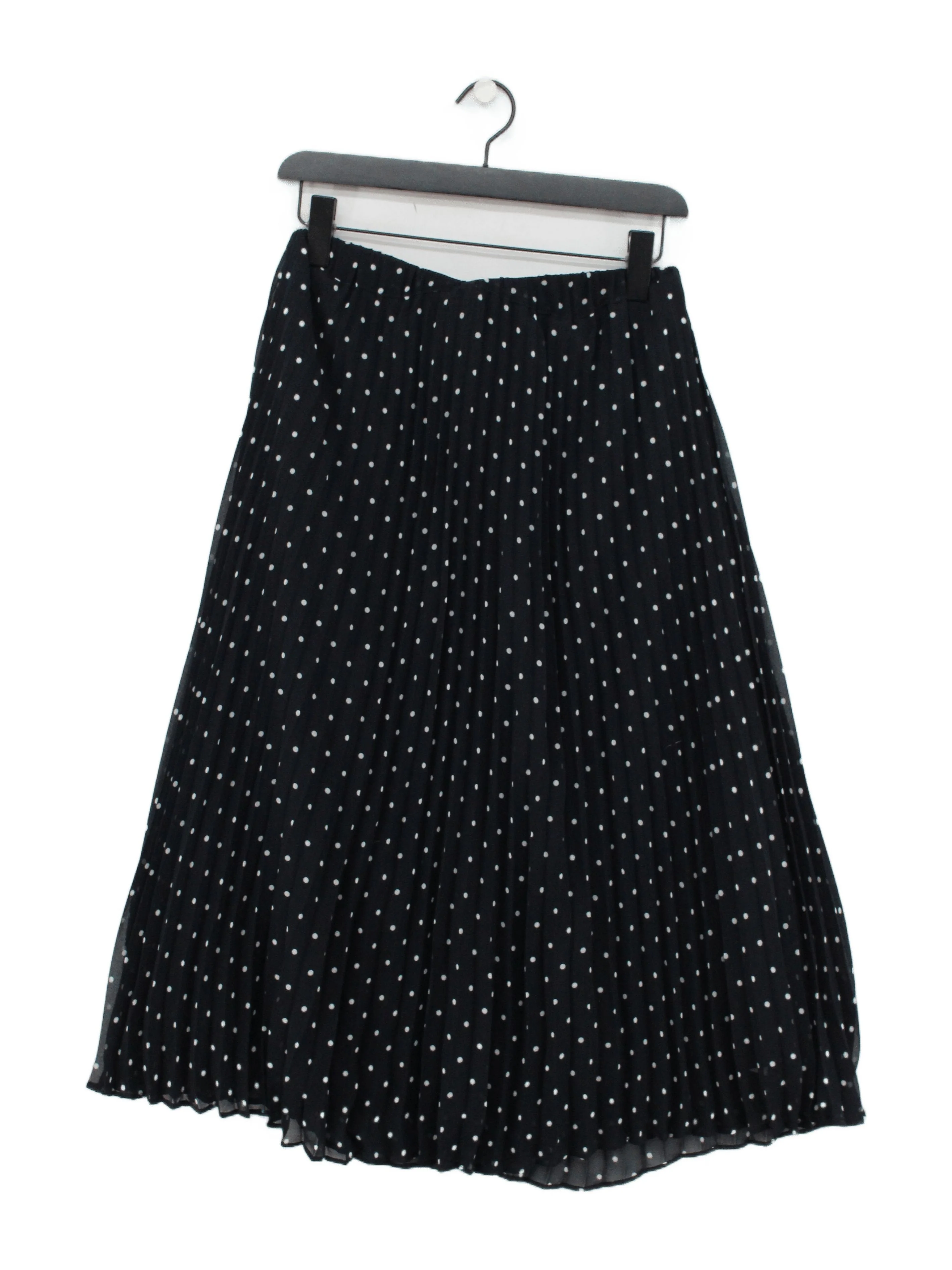 Crew Clothing Women's Midi Skirt UK 10 Black 100% Polyester Pleated