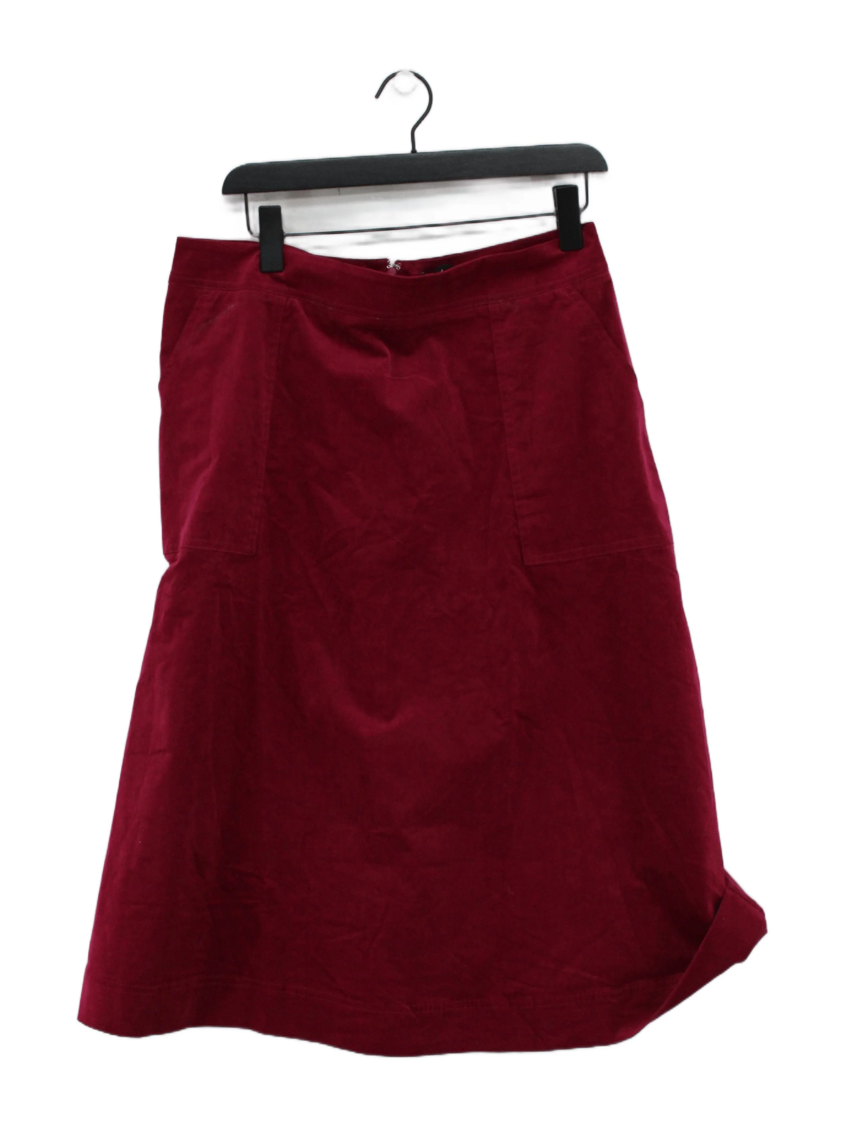 Crew Clothing Women's Midi Skirt UK 14 Red Cotton with Elastane Midi A-Line