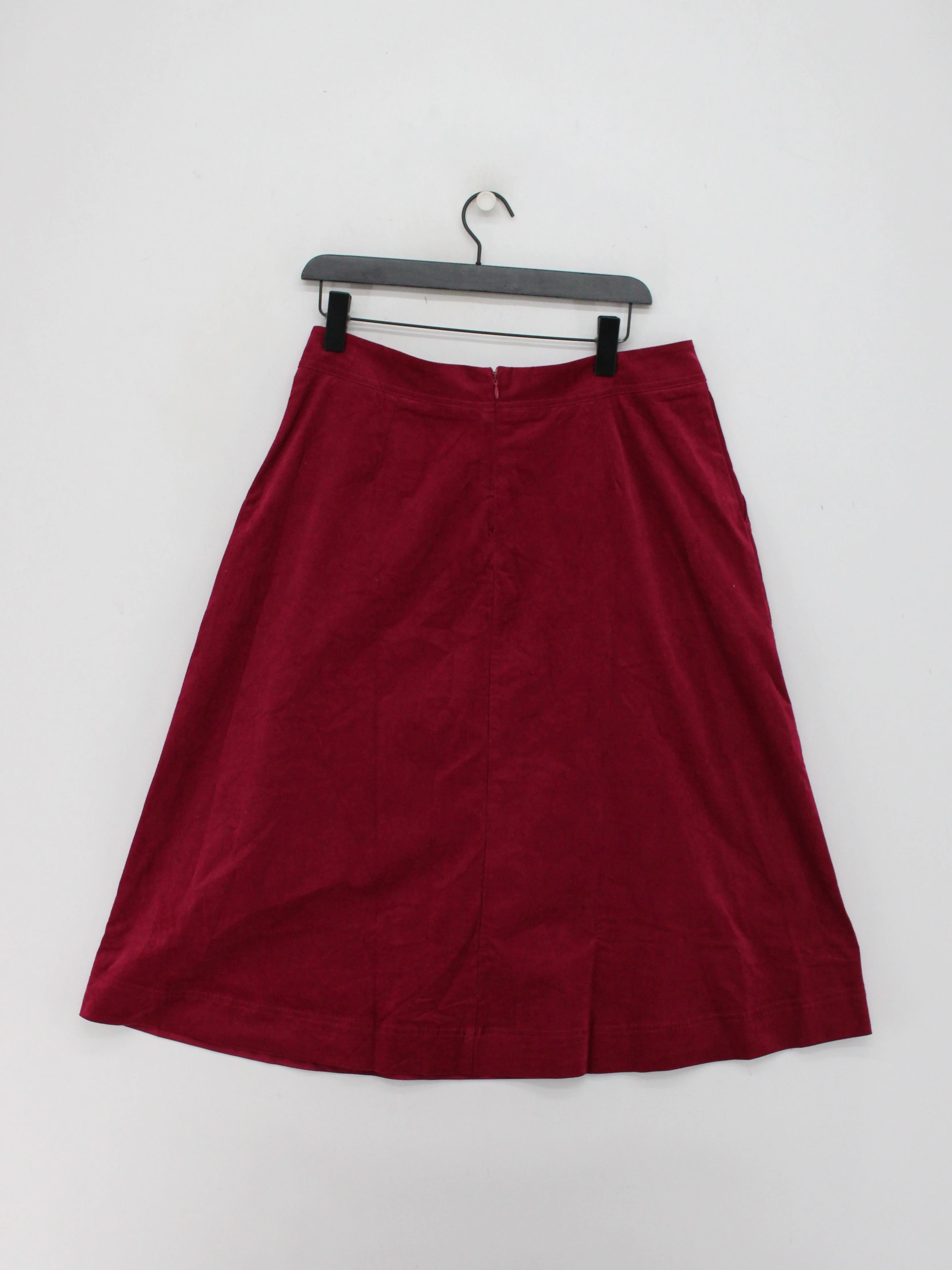 Crew Clothing Women's Midi Skirt UK 14 Red Cotton with Elastane Midi A-Line - Image 2
