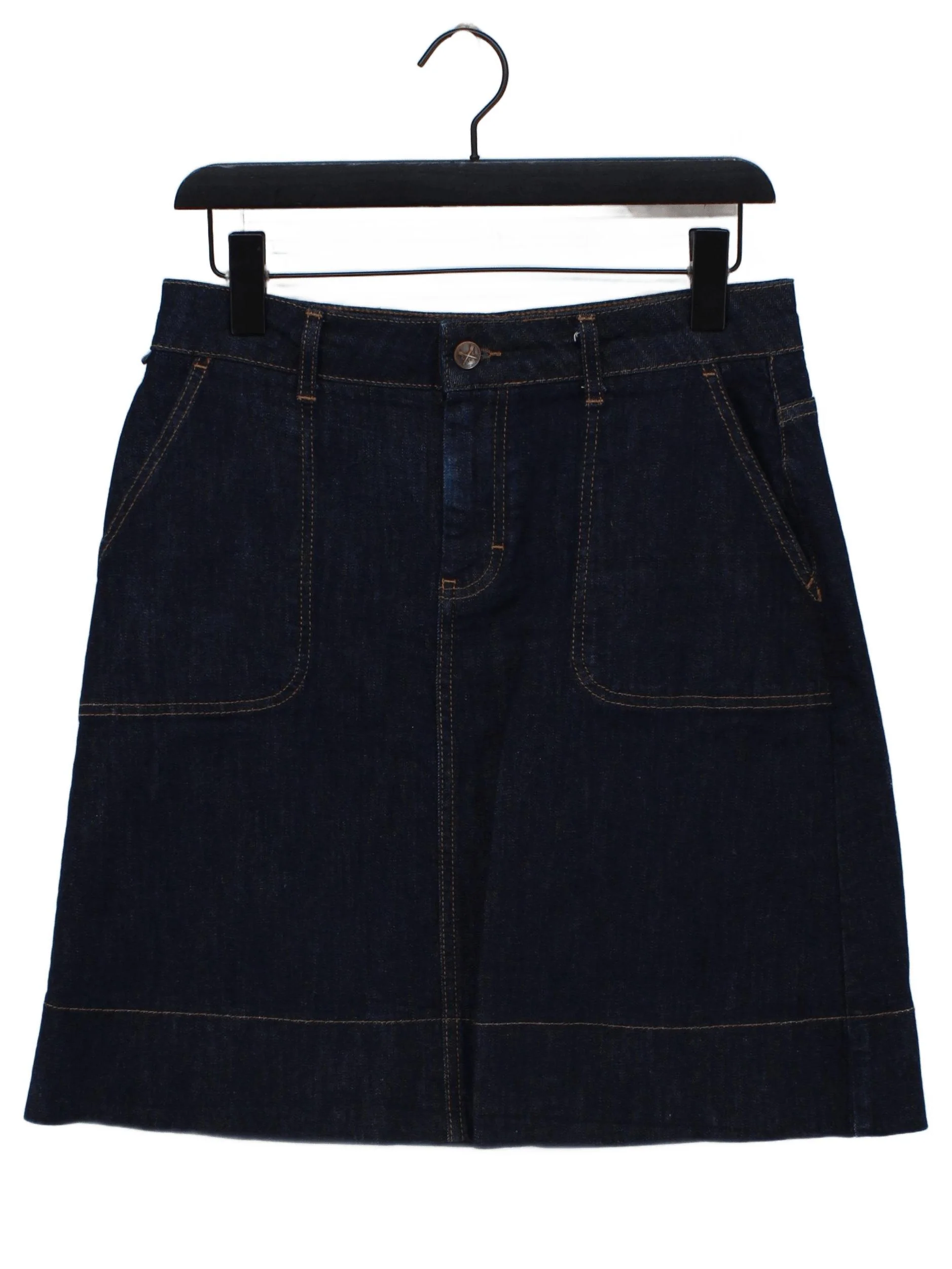 Crew Clothing Women's Mini Skirt UK 10 Blue Cotton with Elastane Short Mini