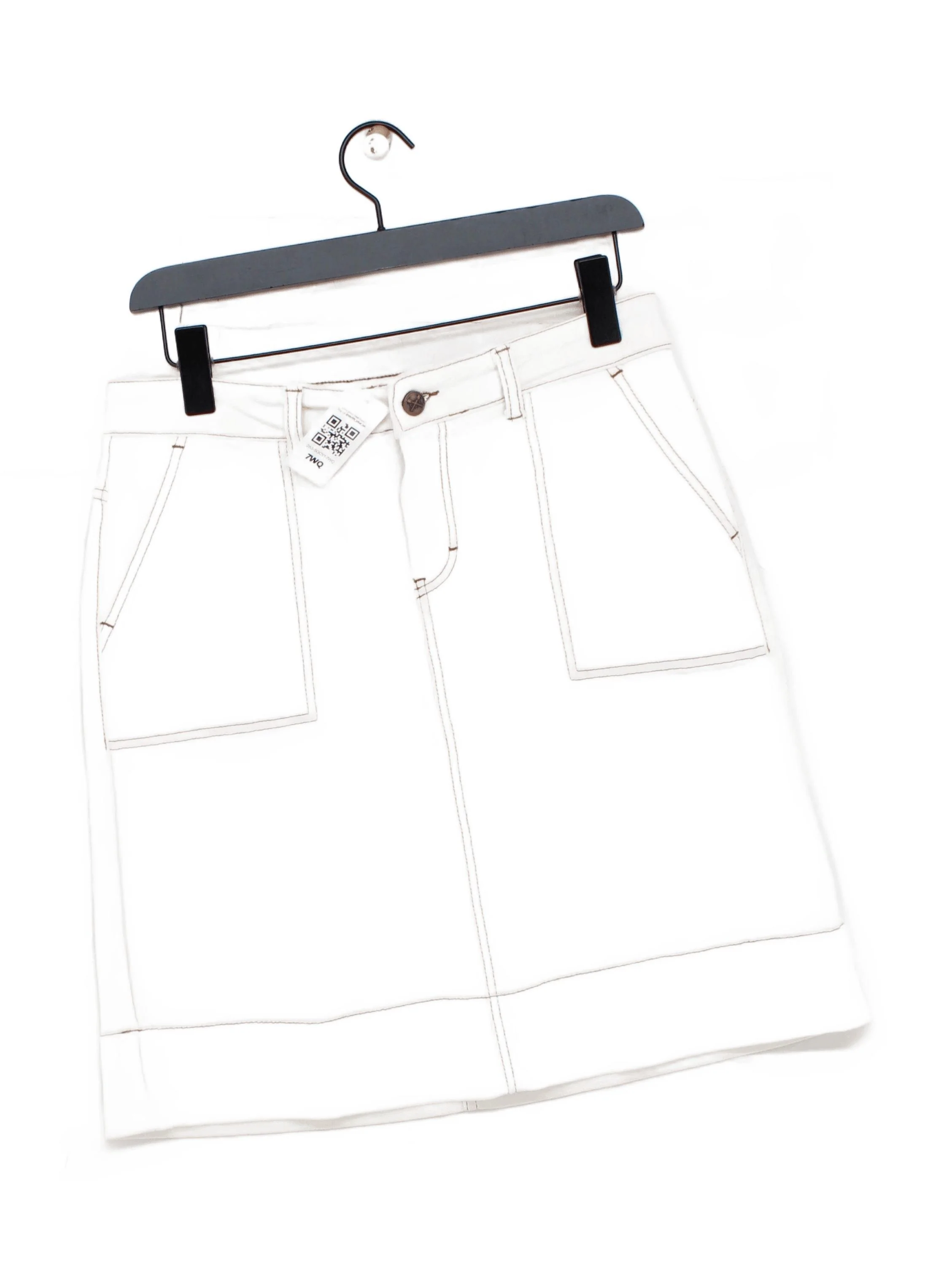 Crew Clothing Women's Mini Skirt UK 12 White Cotton with Elastane Short Mini