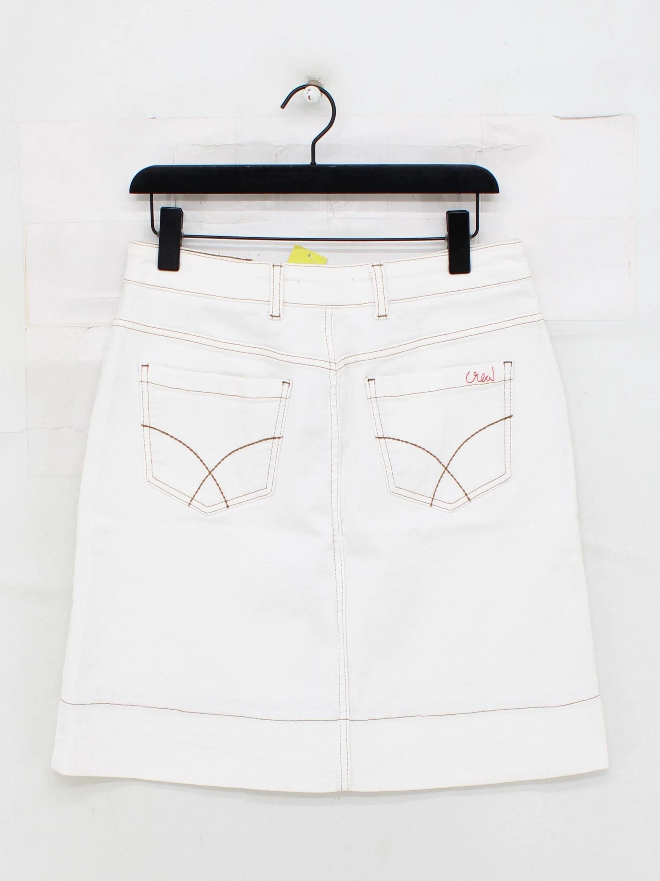Crew Clothing Women's Mini Skirt UK 12 White Cotton with Elastane Short Mini - Image 2