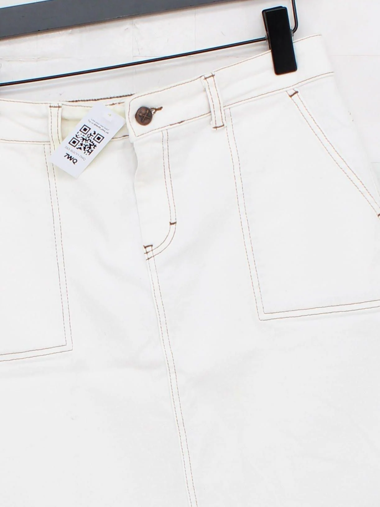 Crew Clothing Women's Mini Skirt UK 12 White Cotton with Elastane Short Mini - Image 3