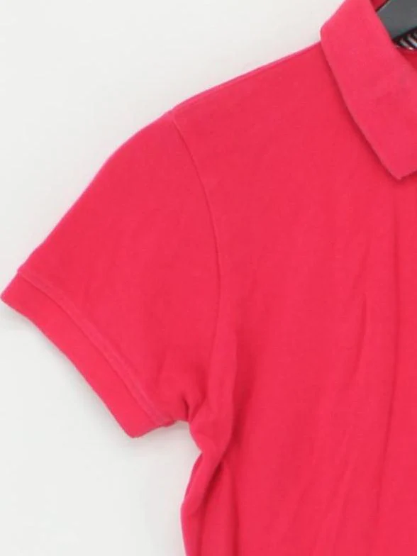 Crew Clothing Women's Polo UK 12 Red 100% Cotton Short Sleeve Collared Basic - Image 4