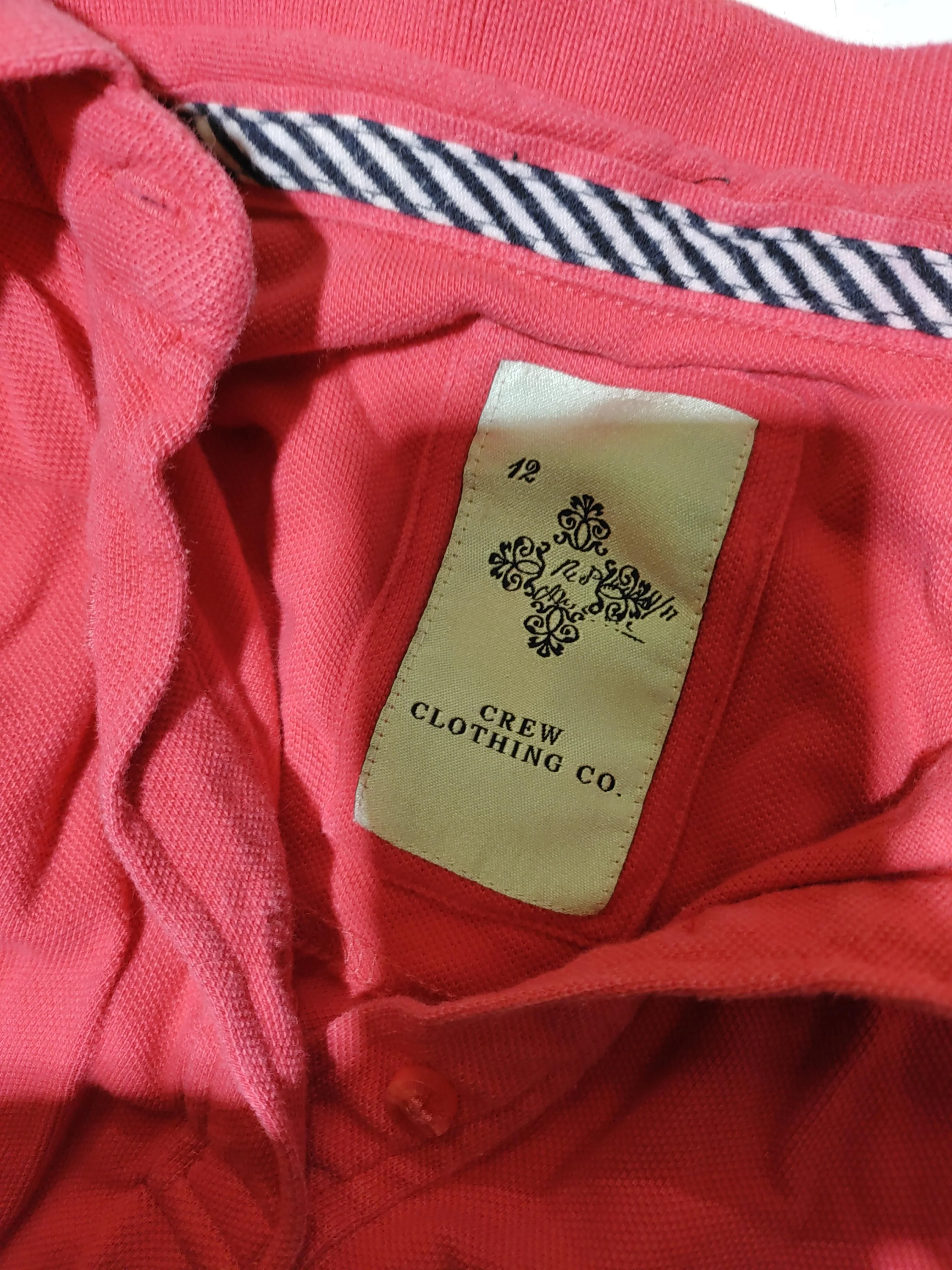 Crew Clothing Women's Polo UK 12 Red 100% Cotton Short Sleeve Collared Basic - Image 7