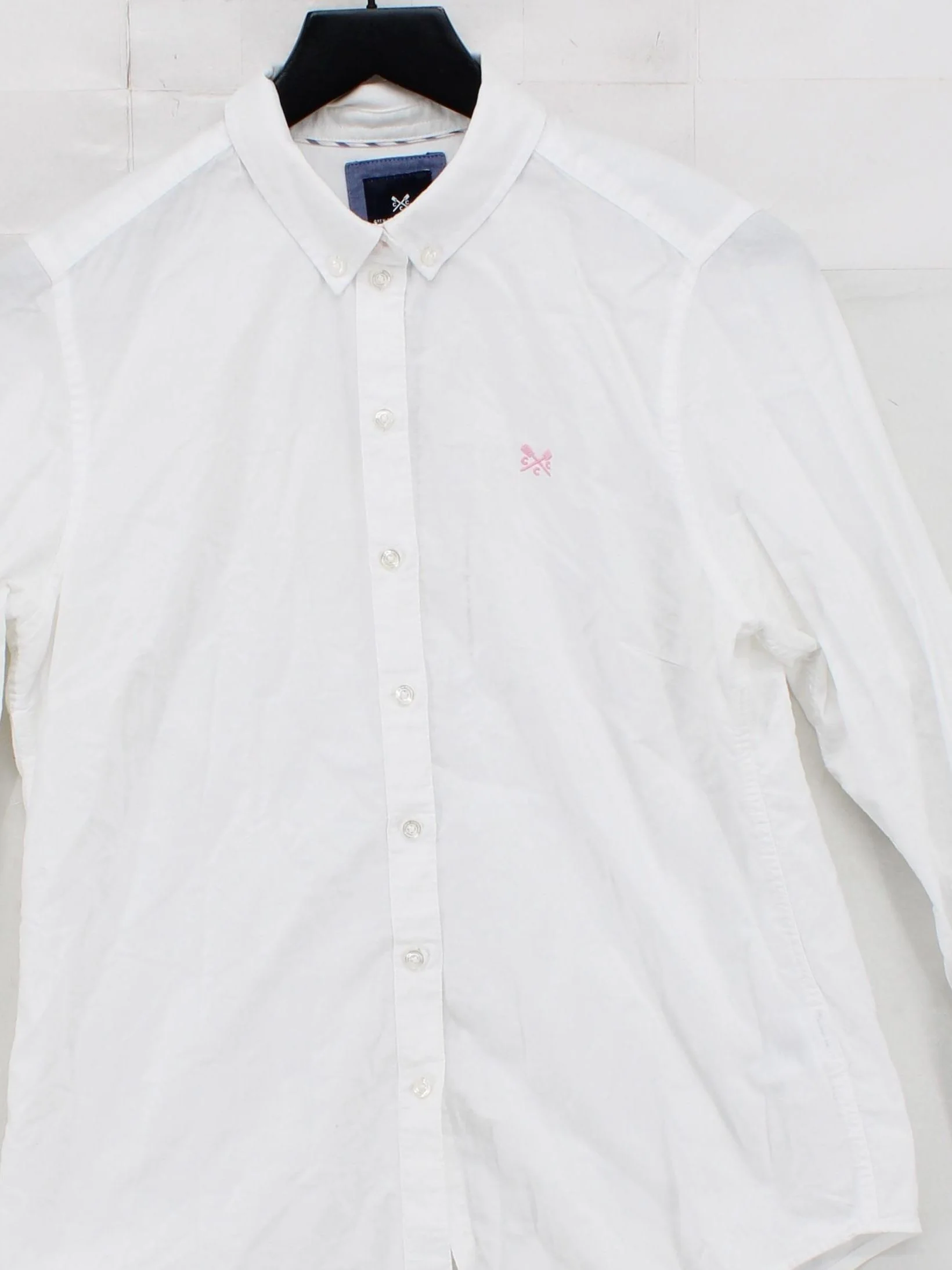 Crew Clothing Women's Shirt UK 12 White 100% Cotton Long Sleeve Collared Basic - Image 3