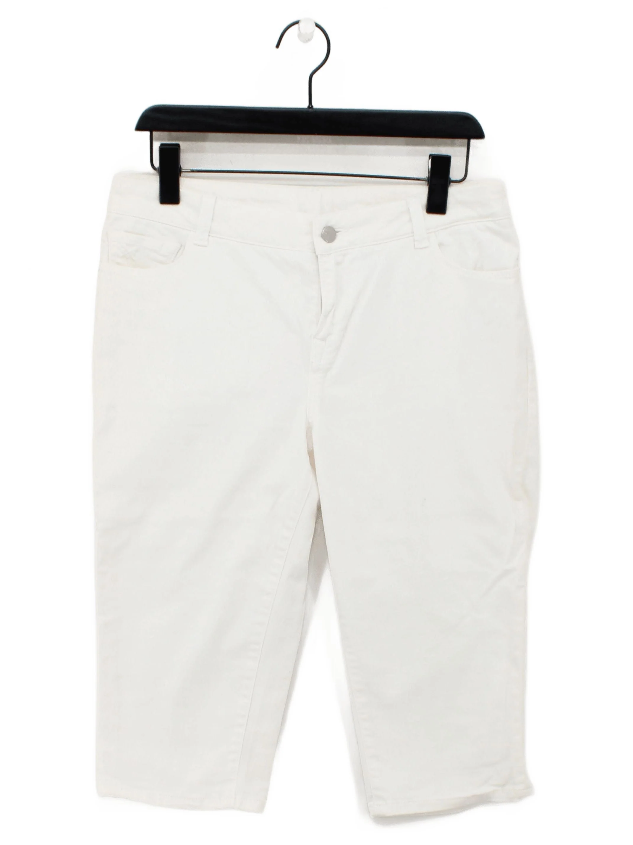 Crew Clothing Women's Shorts UK 14 White Cotton with Elastane Cut-Off